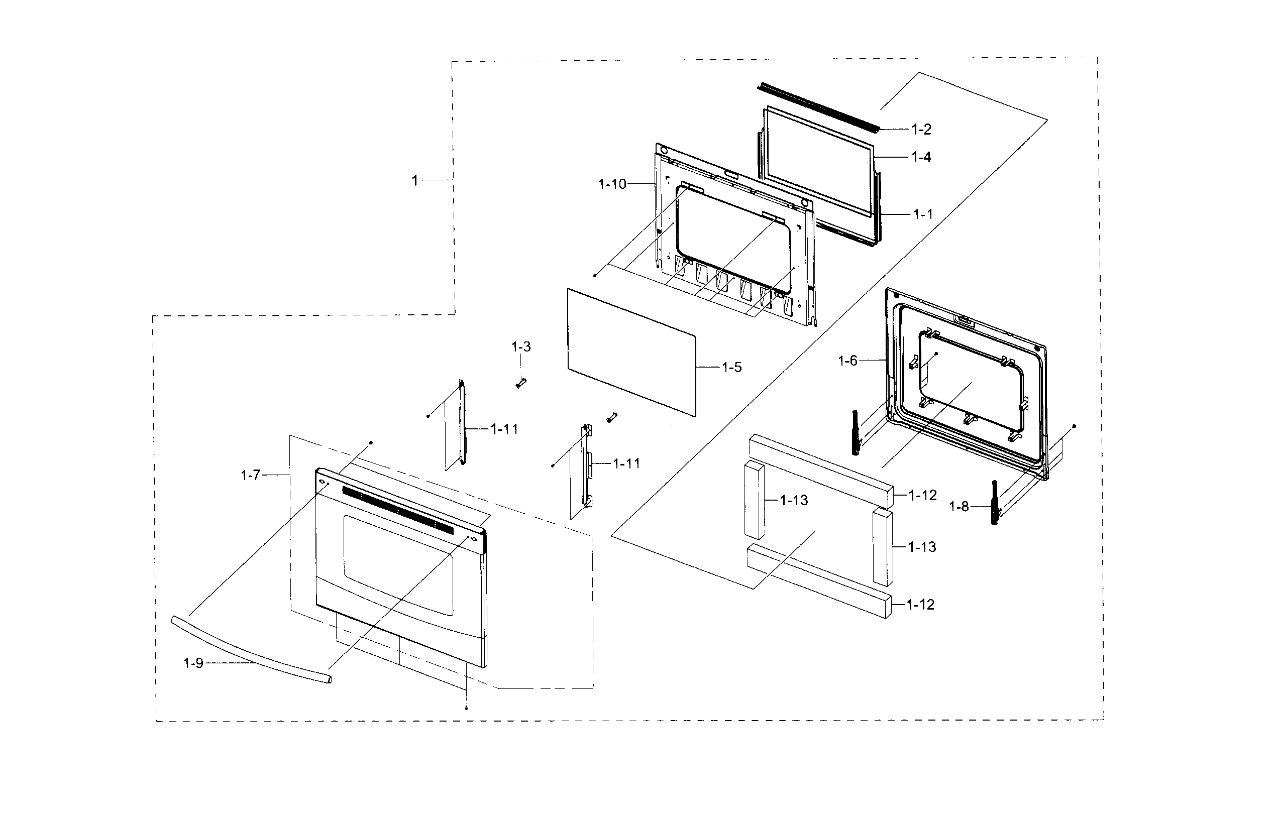 Samsung NE59J3420SB/AA-01 door diagram