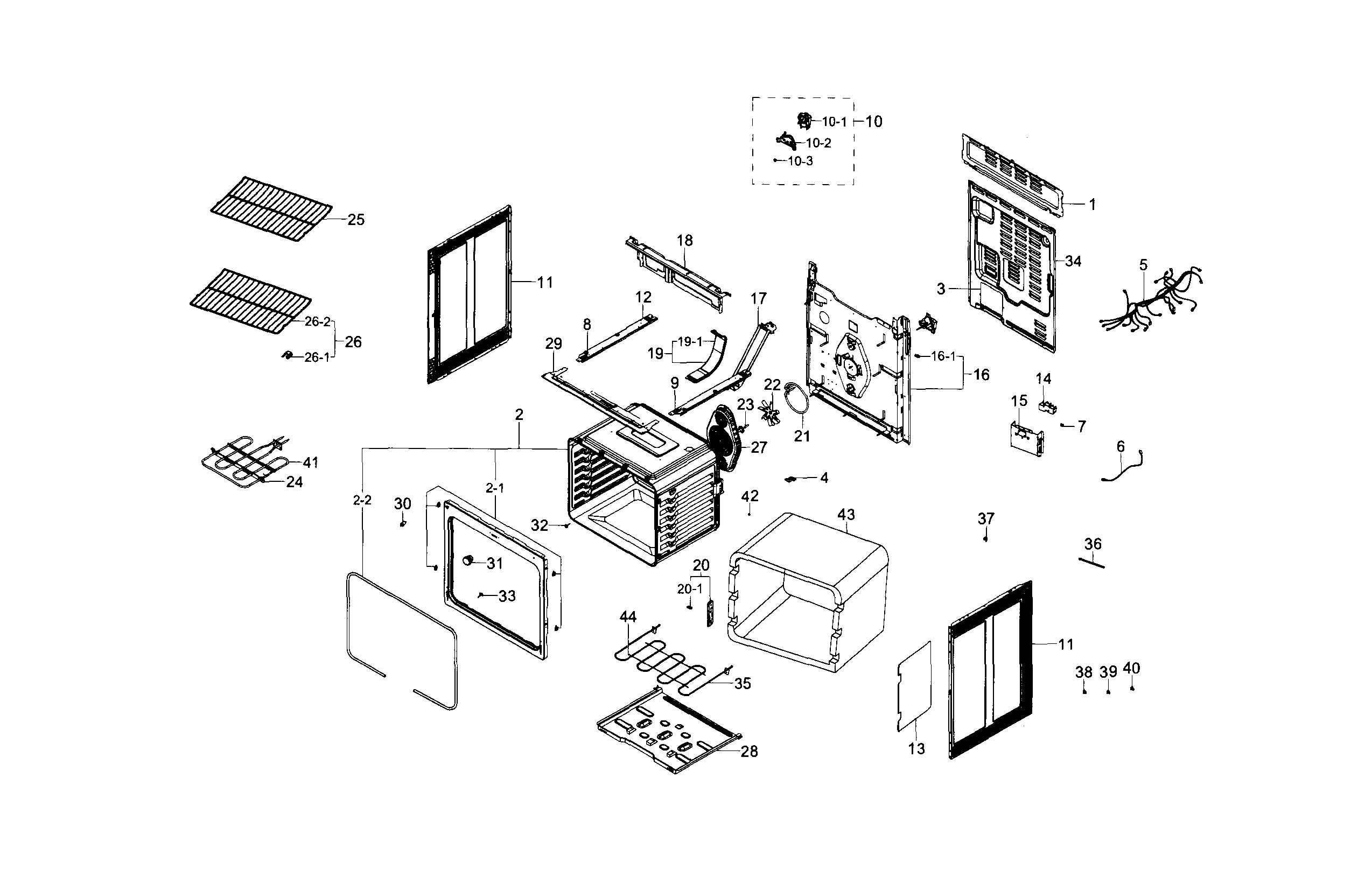 Samsung NE59J7630SB/AA-00 main assy diagram