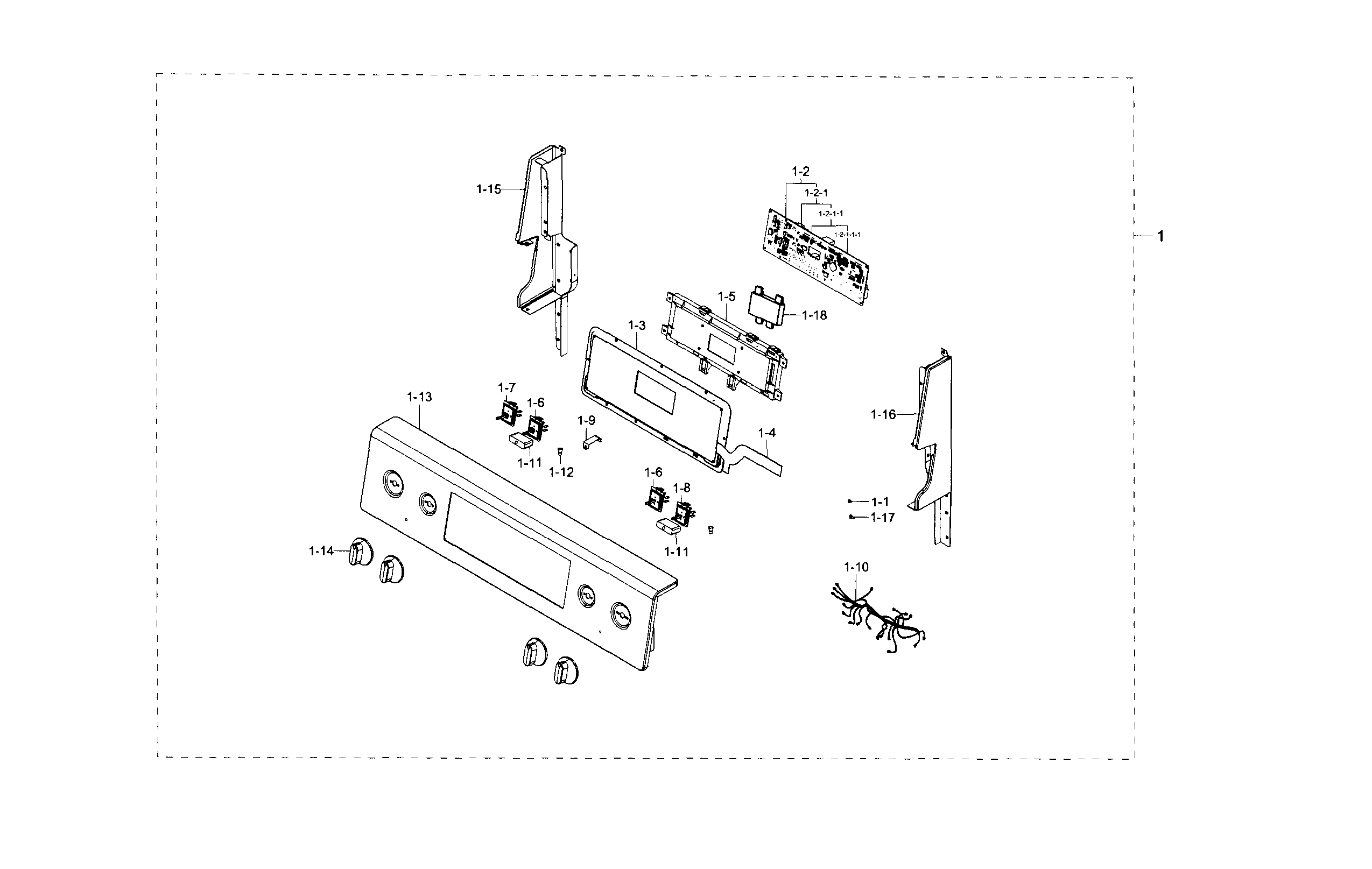 Samsung NE59J7630SB/AA-00 control panel diagram