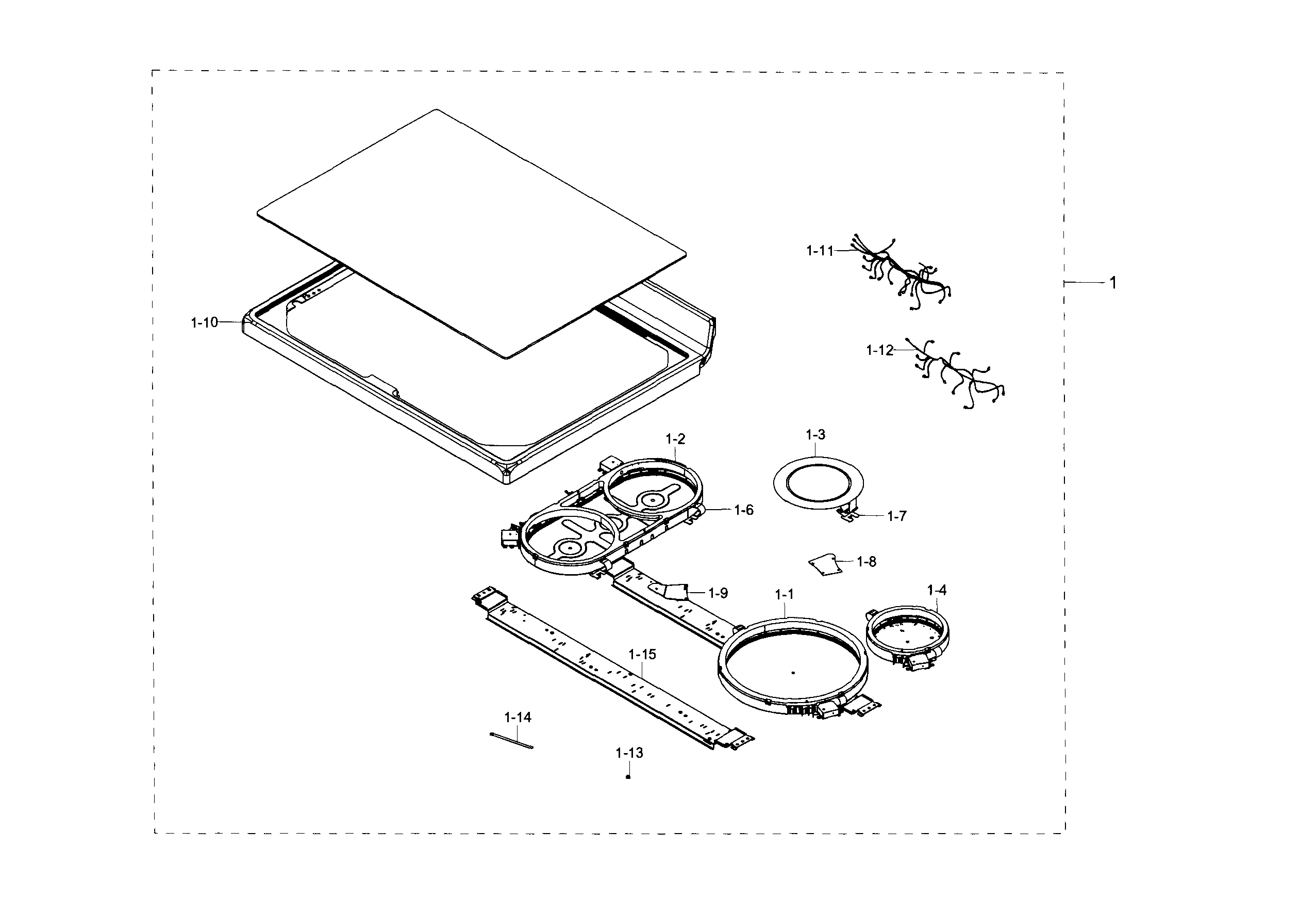 Samsung NE59J7630SB/AA-00 cooktop diagram