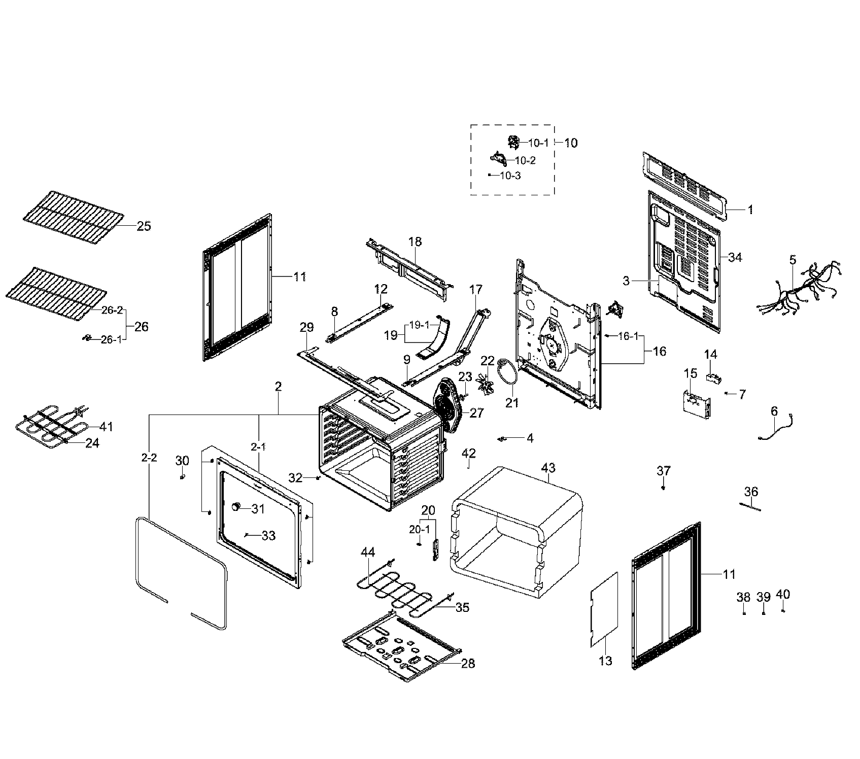 Samsung NE59J7630SS/AA-00 main assy diagram