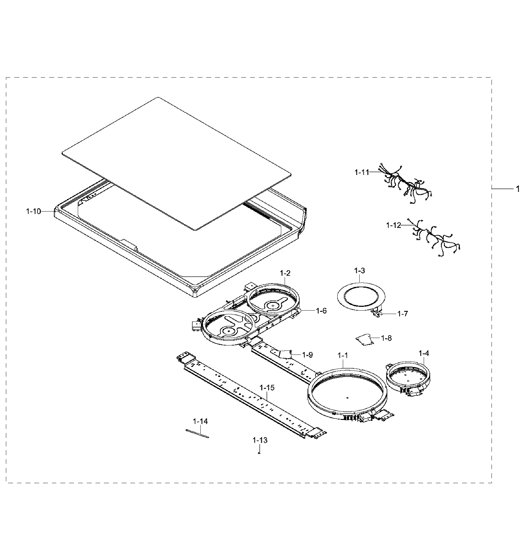 Samsung NE59J7630SS/AA-00 cooktop diagram