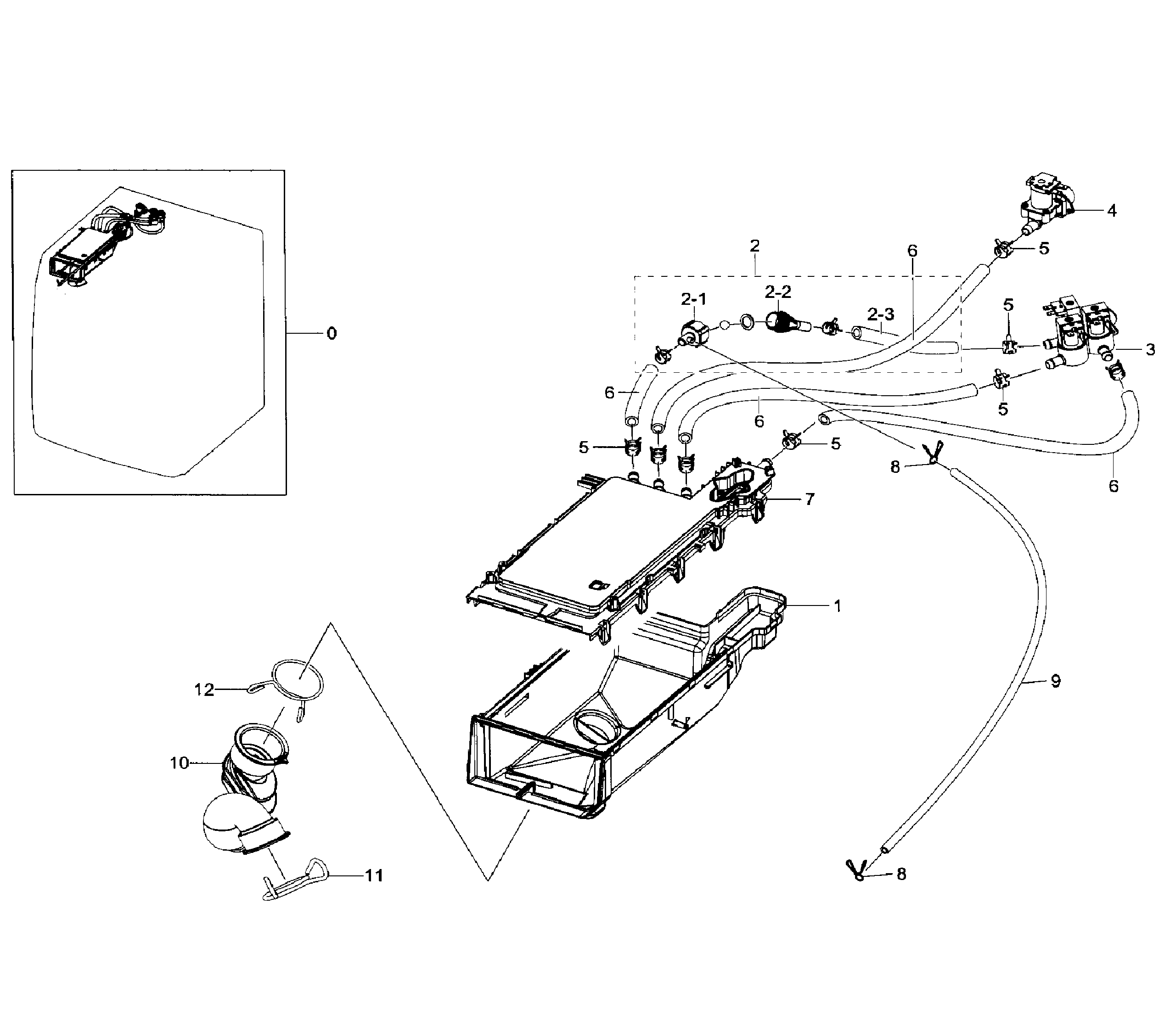 Samsung WF330ANB/XAA-02 housing-drawer diagram
