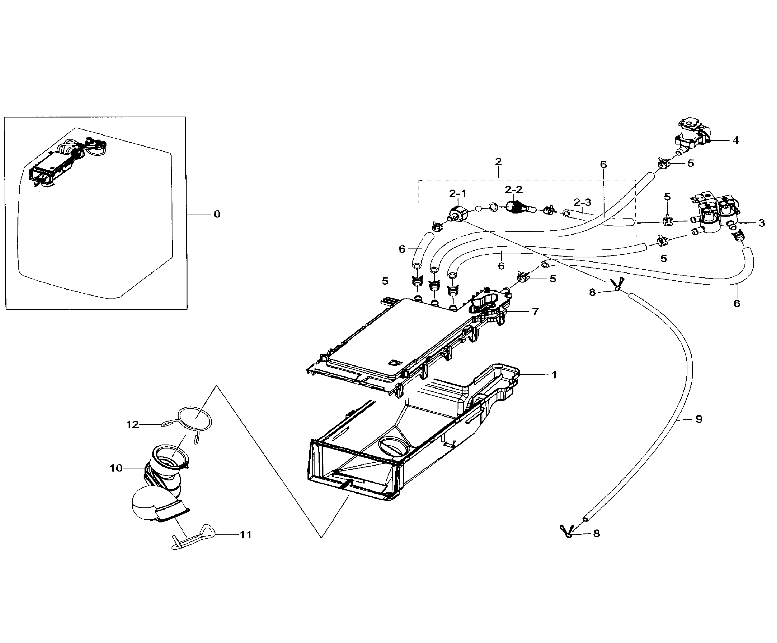 Samsung WF330ANW/XAA-01 housing-drawer diagram
