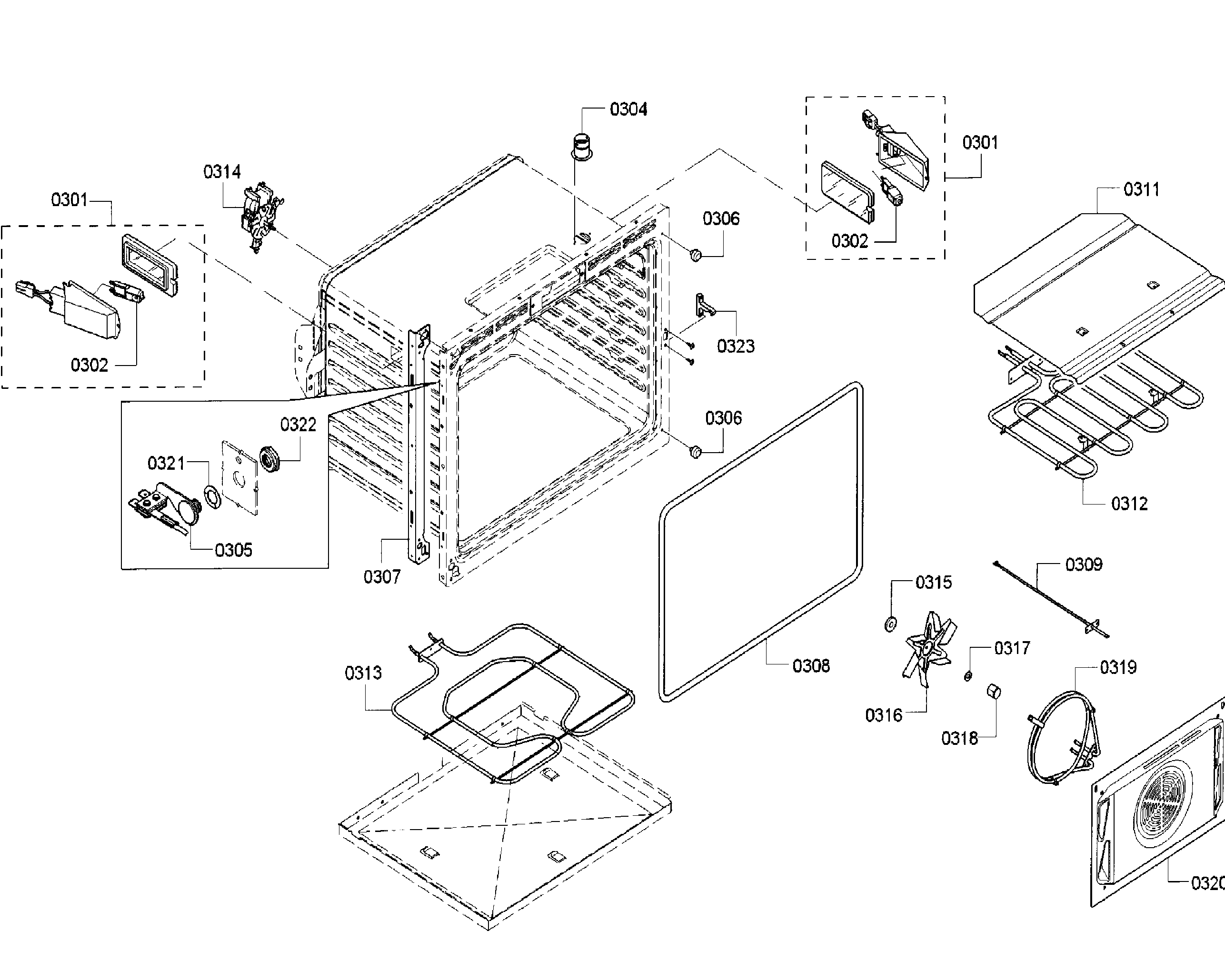 Bosch HBLP651LUC/01 pcb assy diagram