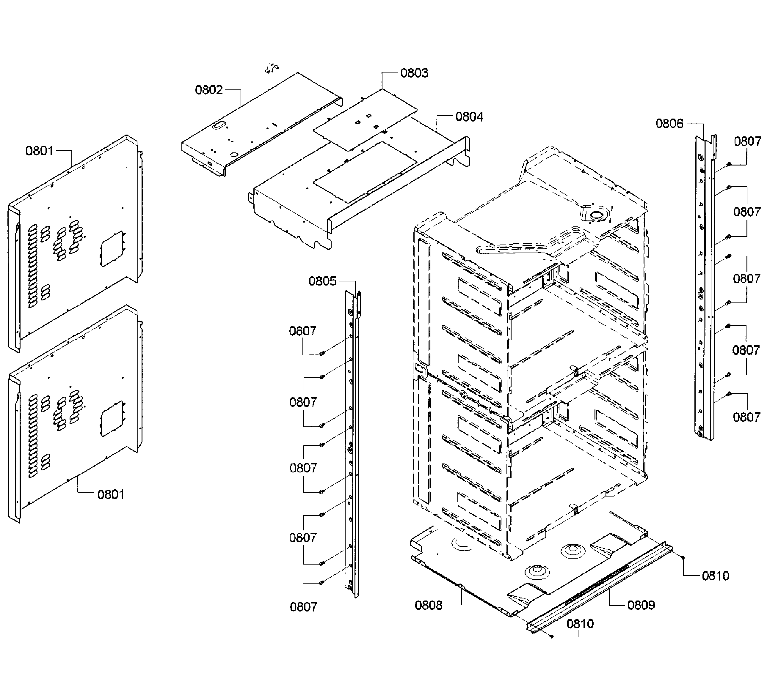 Bosch HBLP651LUC/01 frame & cover diagram