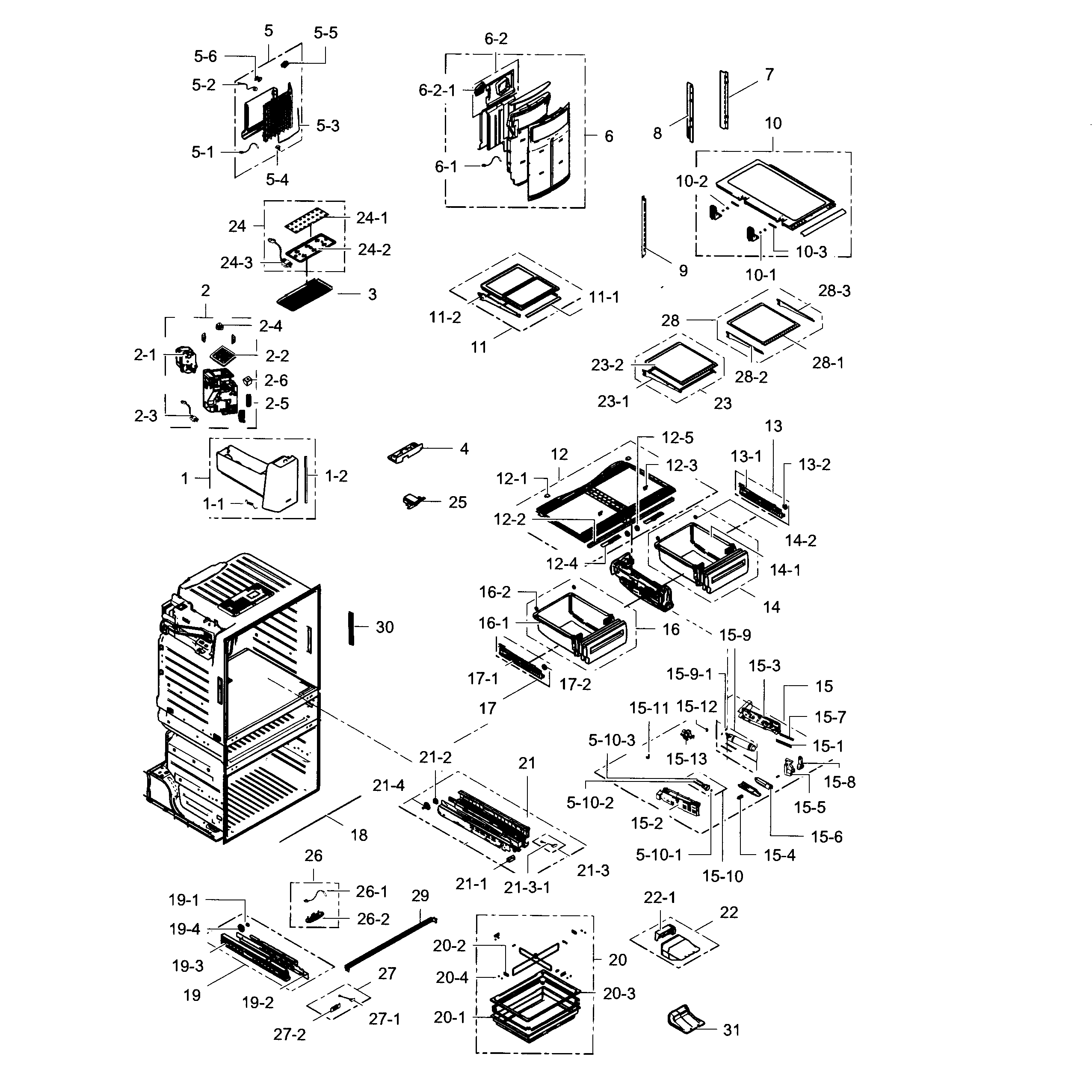 Samsung RF28HMEDBBC/AA-04 refrigerator / icemaker diagram