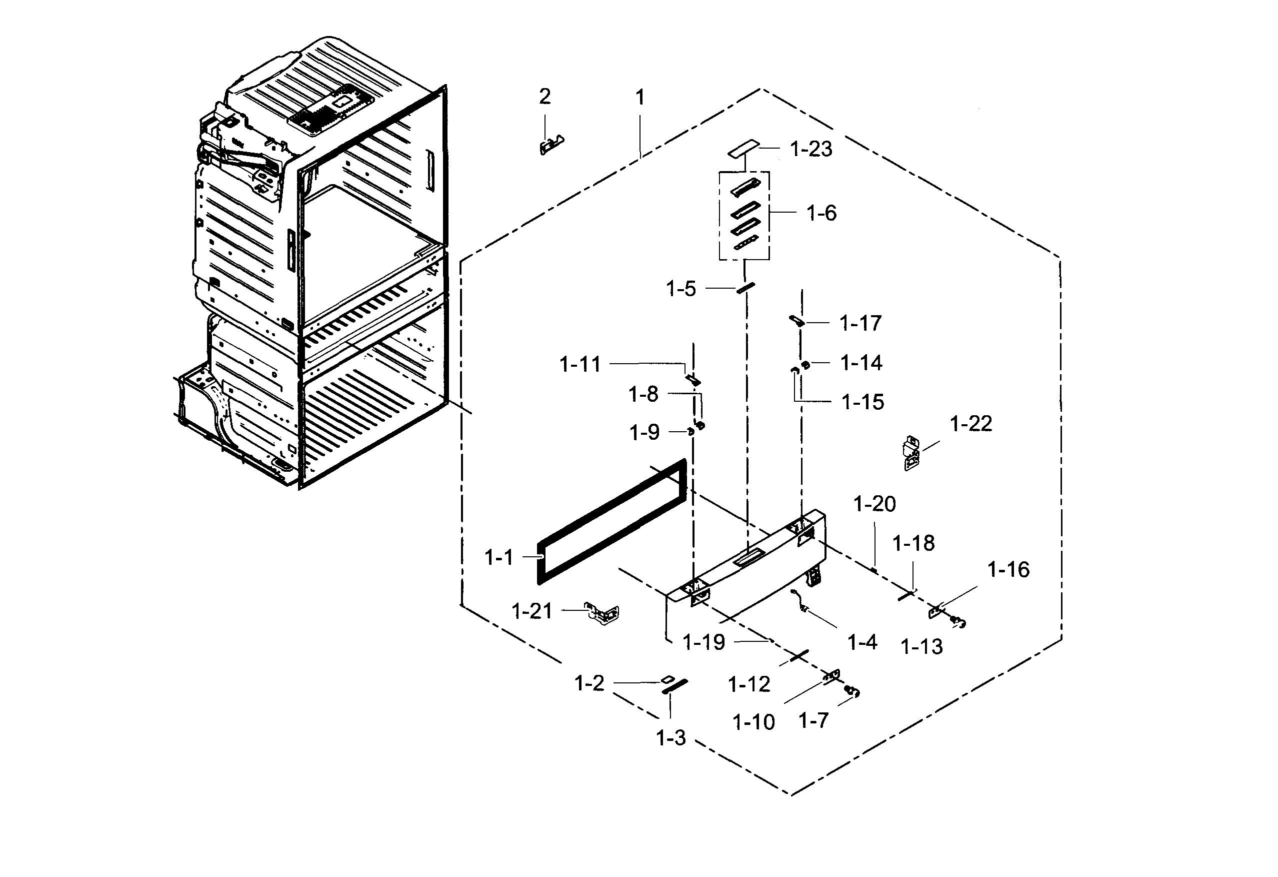 Samsung RF28HMEDBBC/AA-04 flexzone door diagram