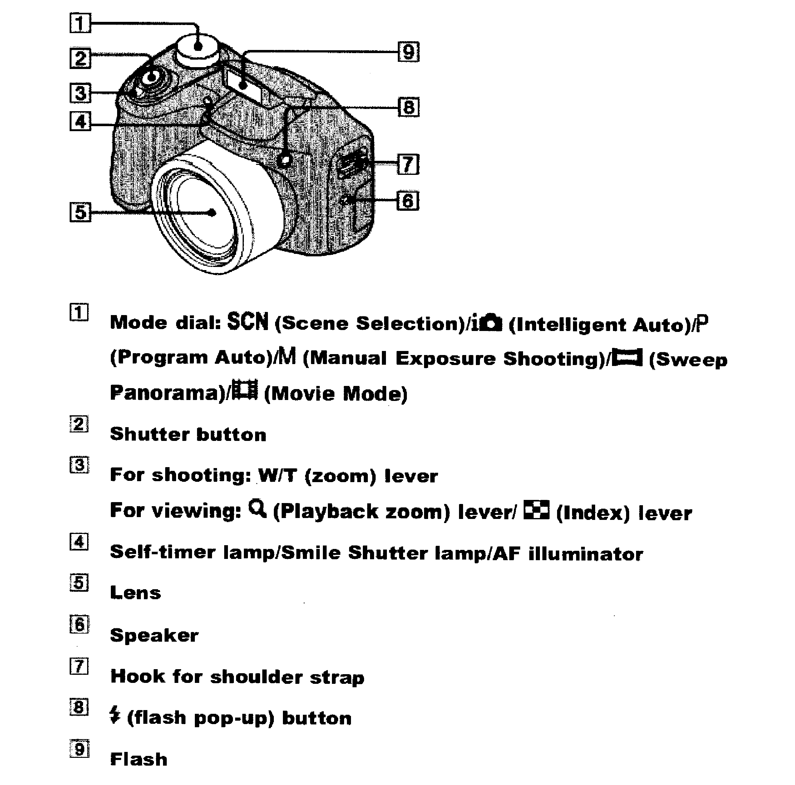 Sony DSC-H300B camera diagram