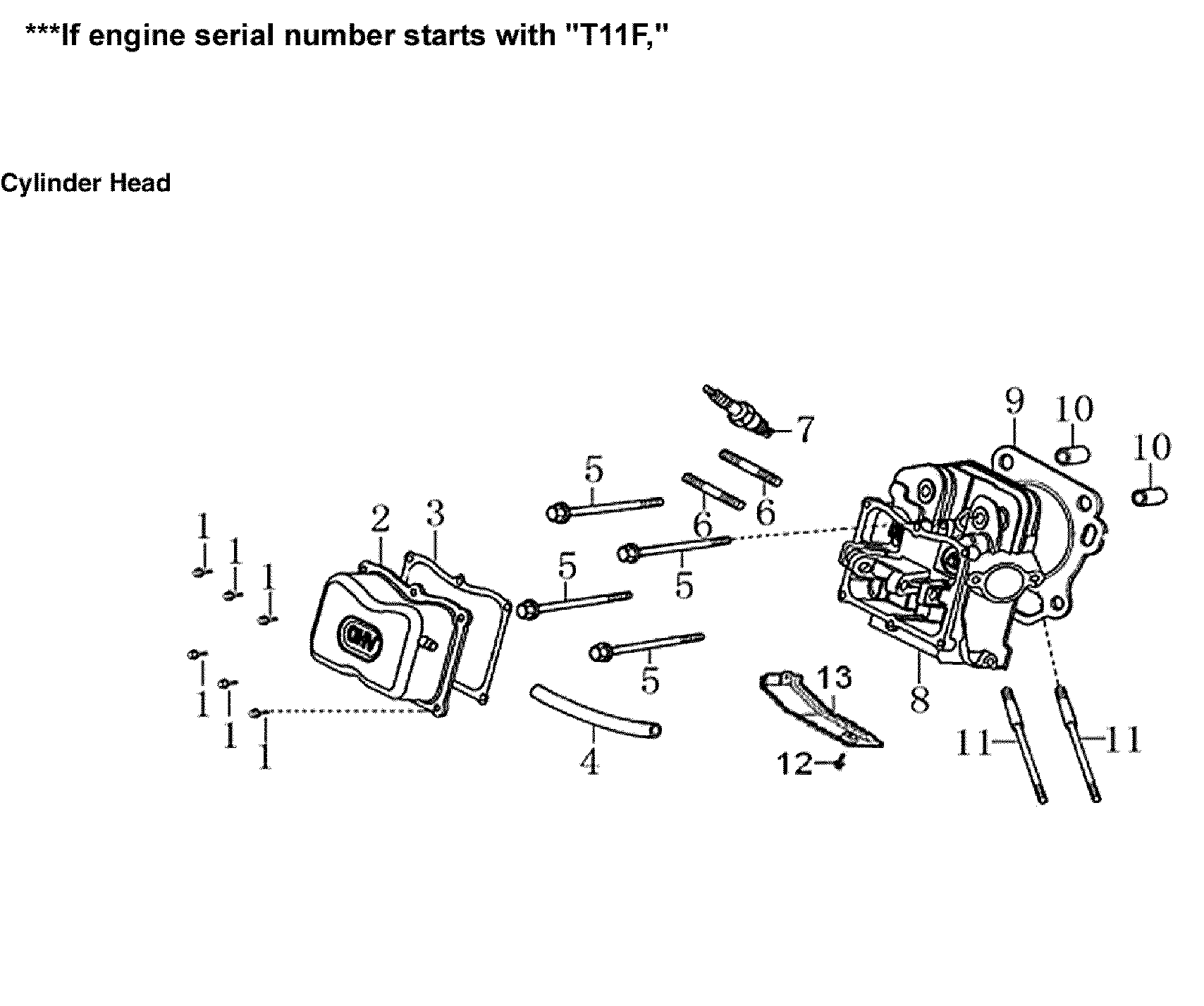 Generac 005939-2 cylinder head diagram