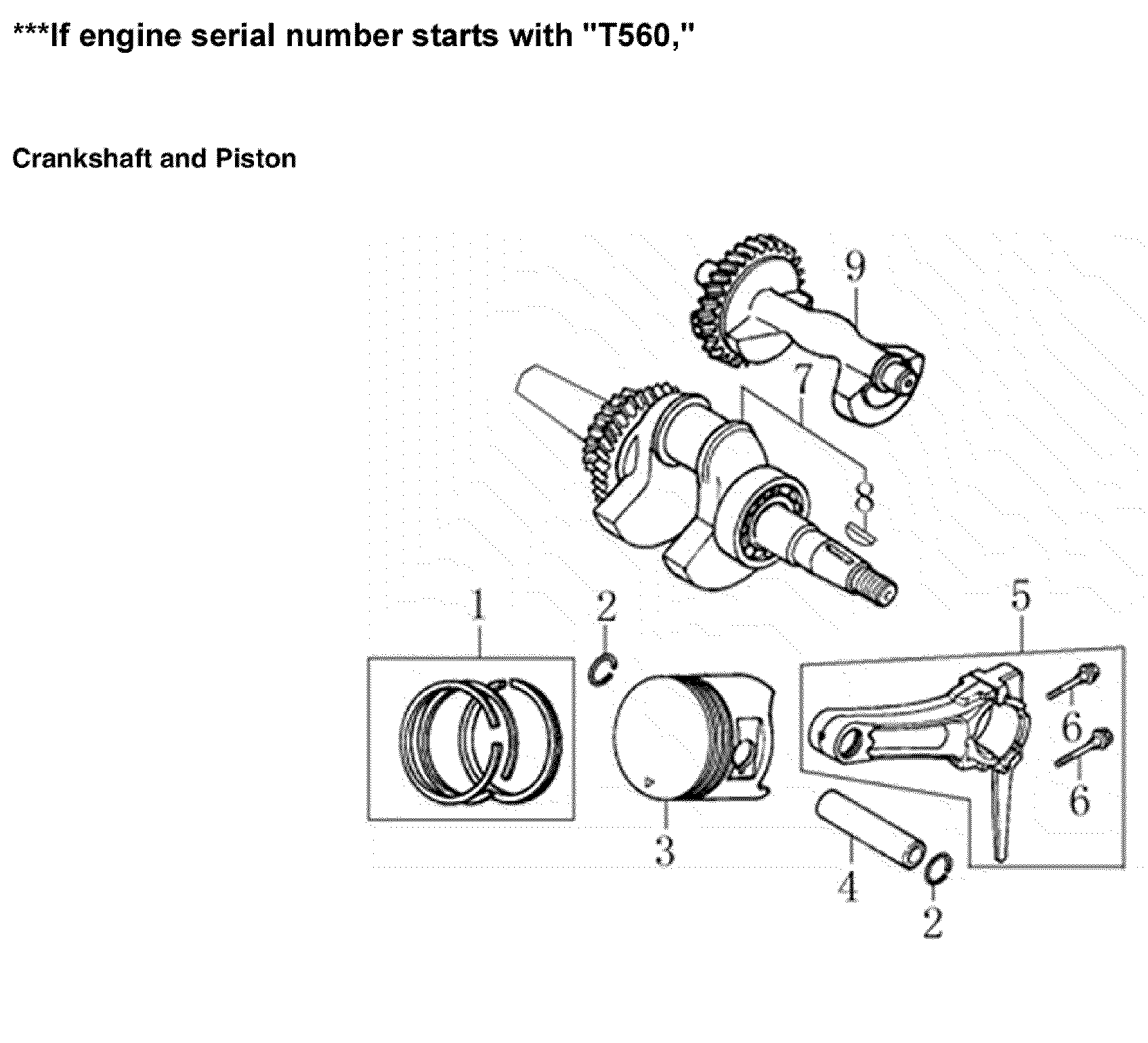 Generac 005939-2 crankshaft & piston diagram