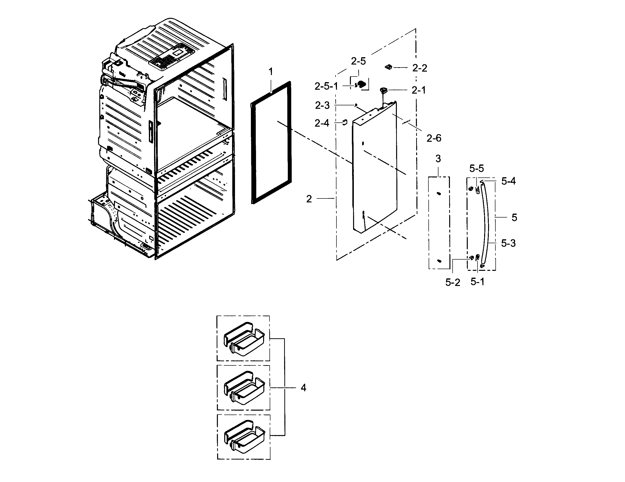 Samsung RF28HMEDBWW/AA-02 refrigerator door r diagram