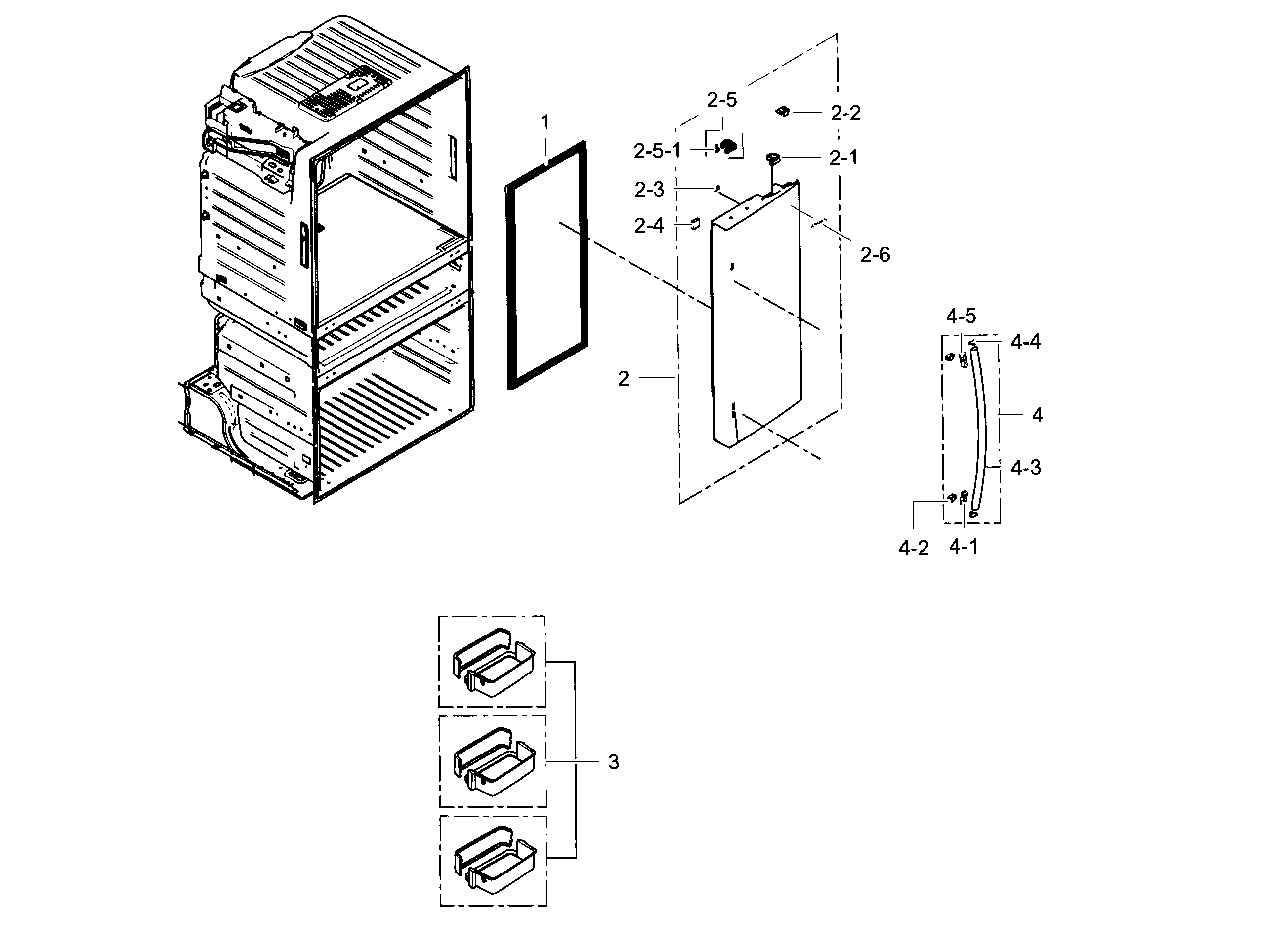 Samsung RF28HMEDBWW/AA-04 refrigerator door r diagram