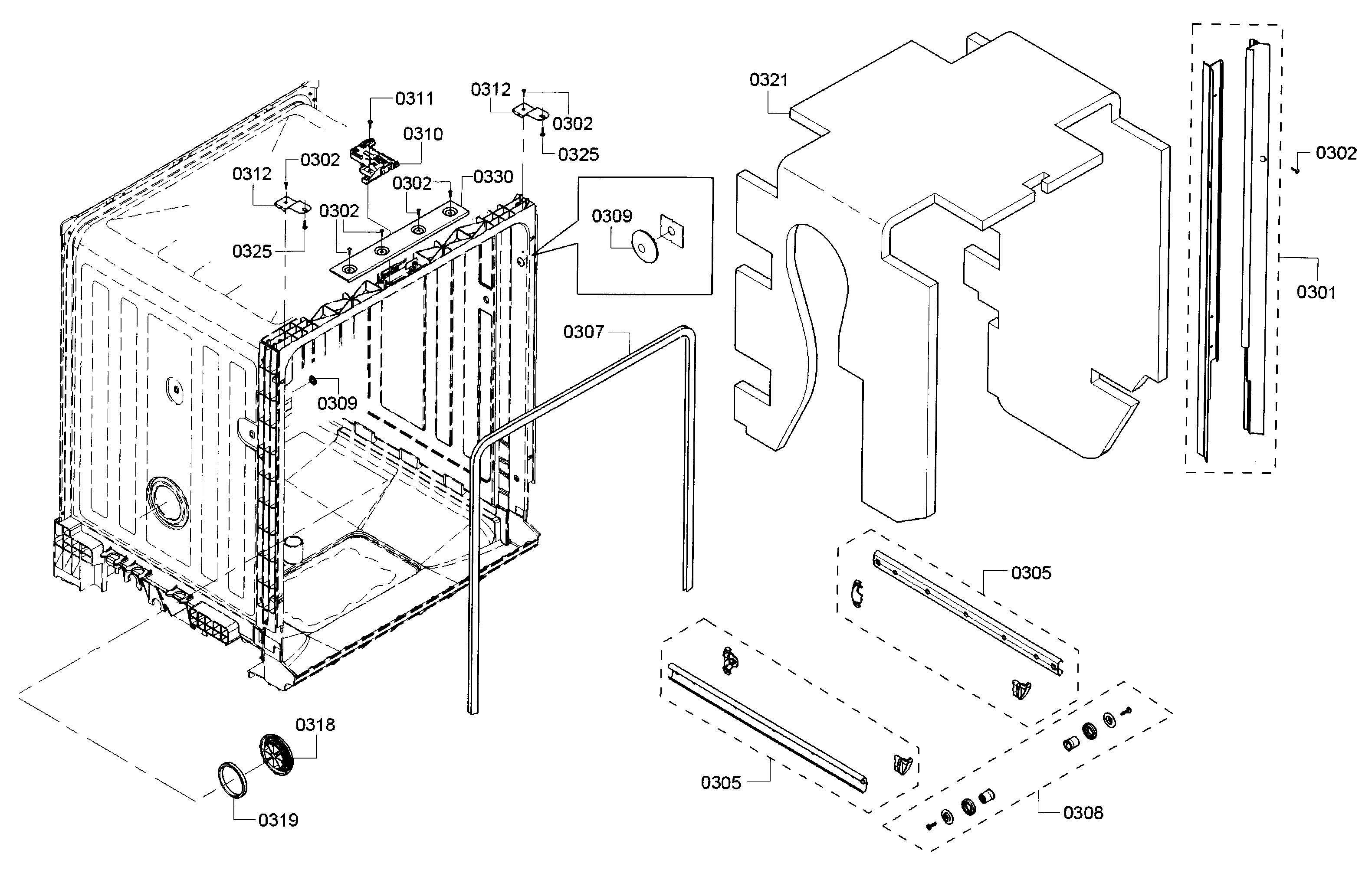 Bosch SHE3AR56UC/17 frame diagram