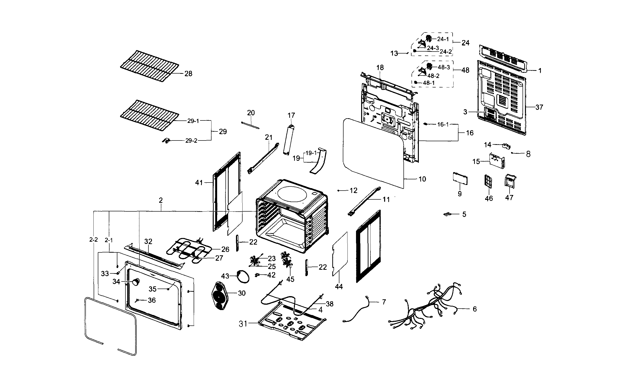 Samsung NE597R0ABSR/AA-02 main assy diagram