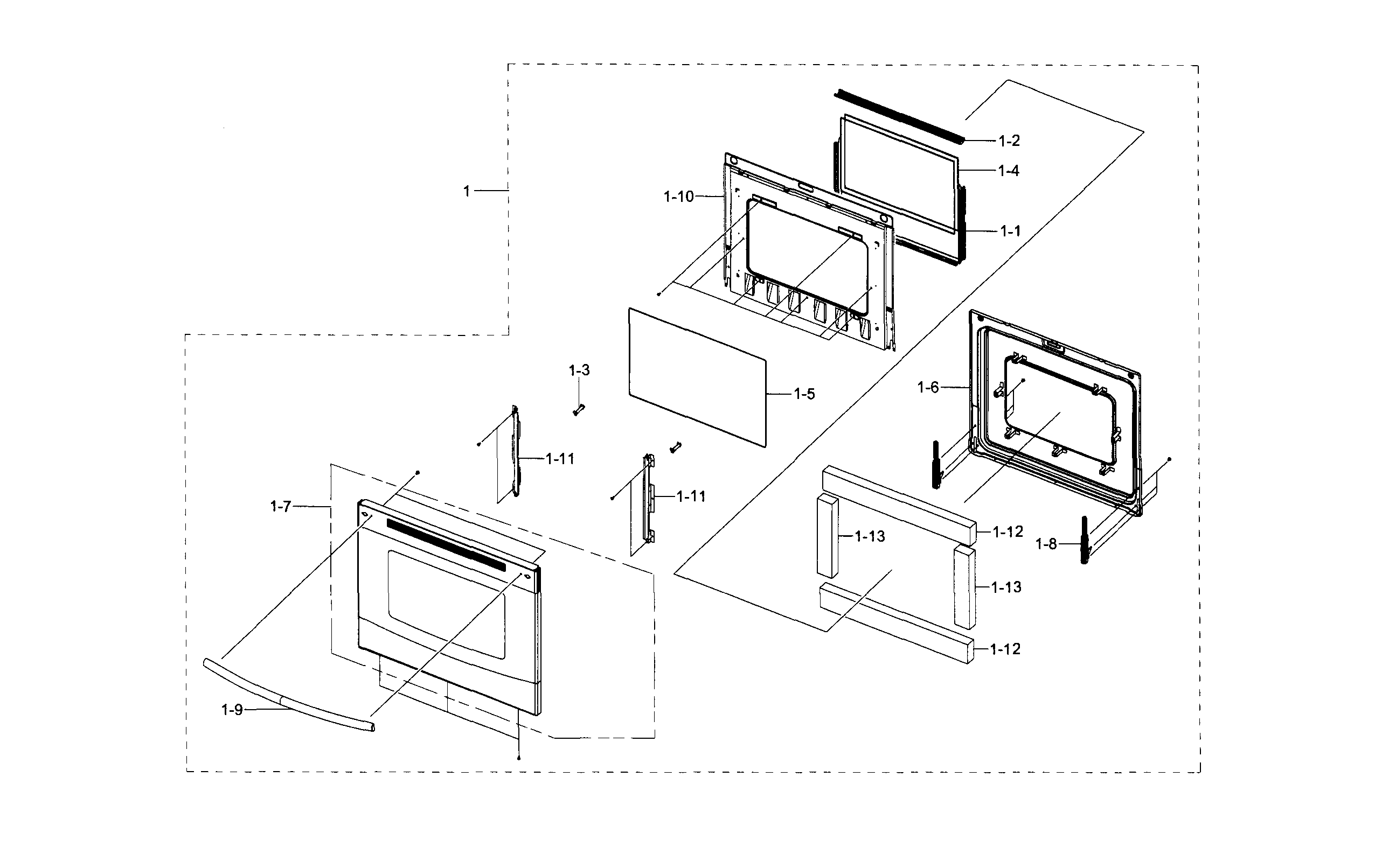 Samsung NE597R0ABSR/AA-02 door diagram