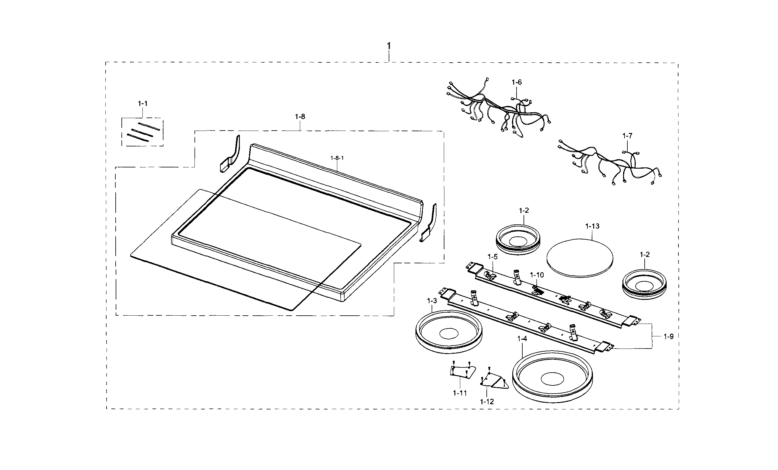 Samsung NE597R0ABSR/AA-02 cooktop diagram