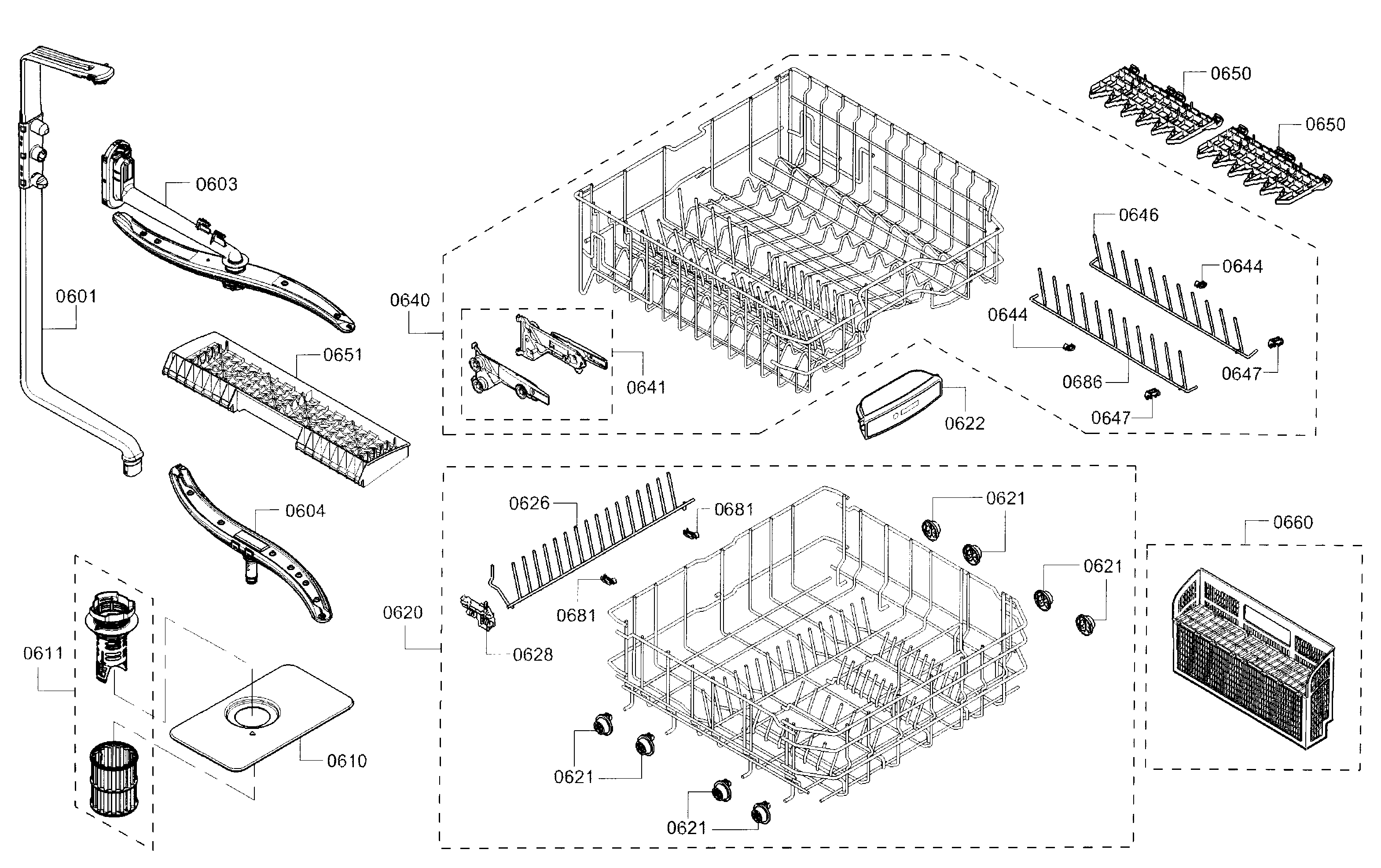 Bosch SHS5AV56UC/01 rack diagram