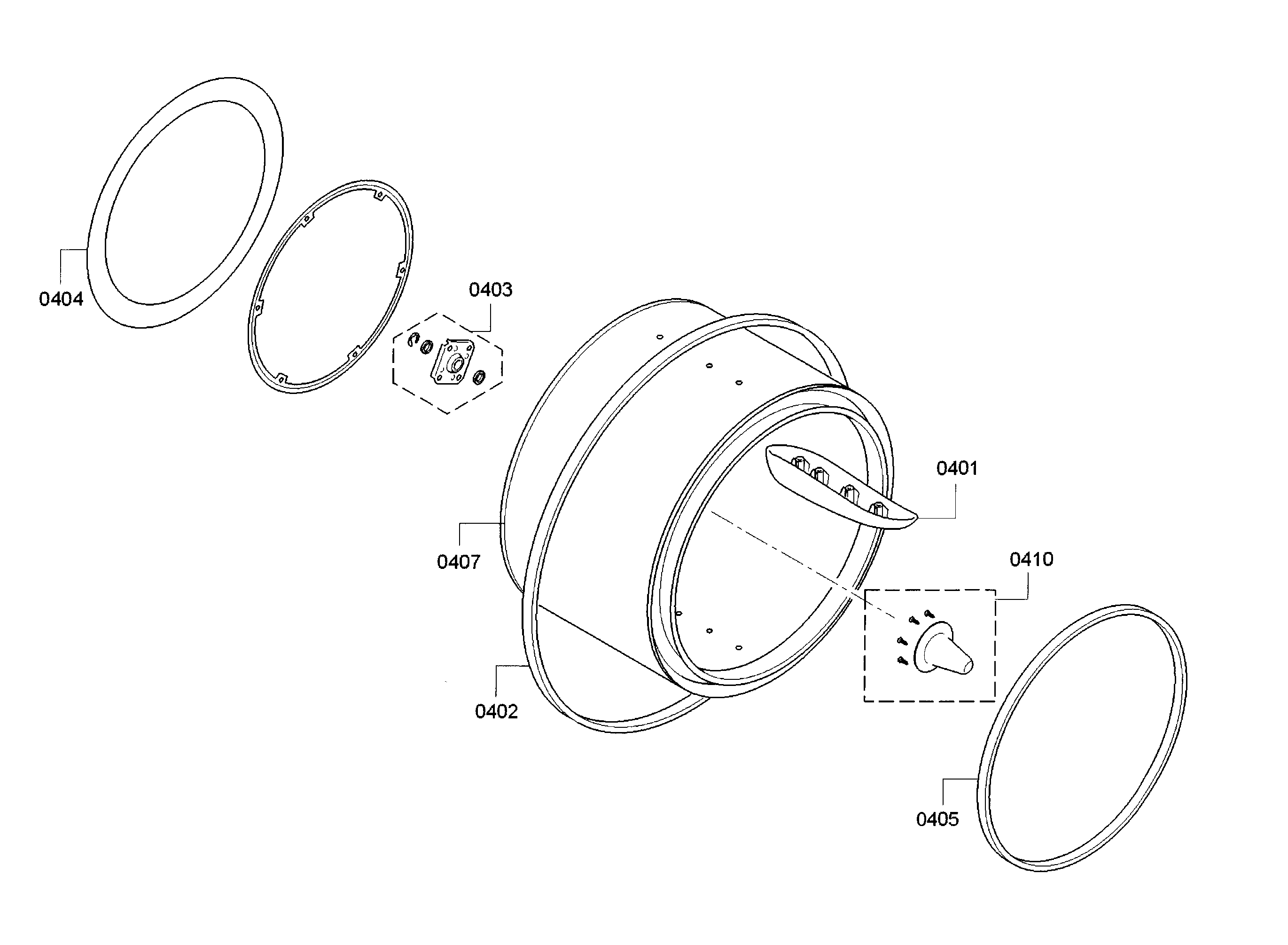 Bosch WTG86400UC/02 tub/drum diagram