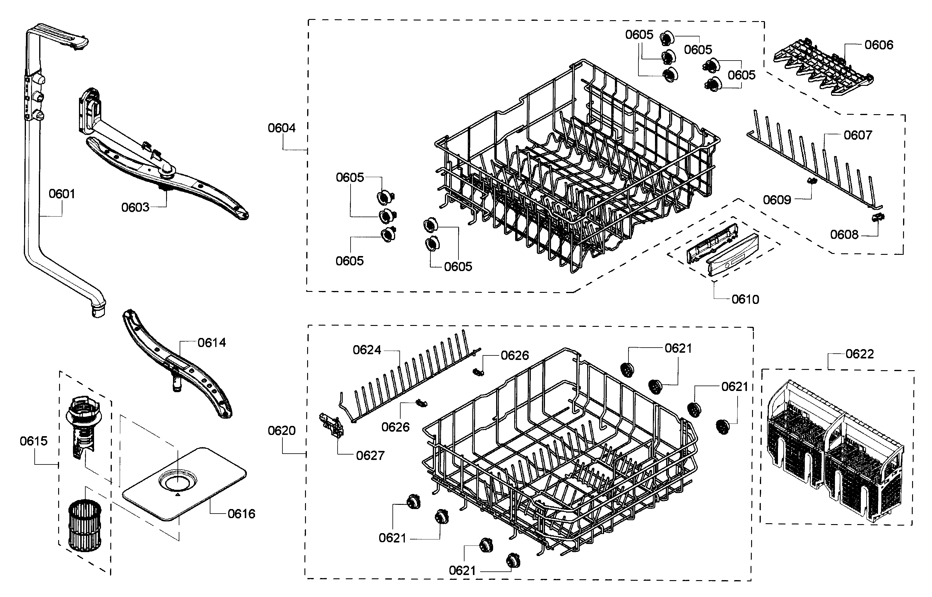 Bosch SHE3ARF5UC/07 rack diagram