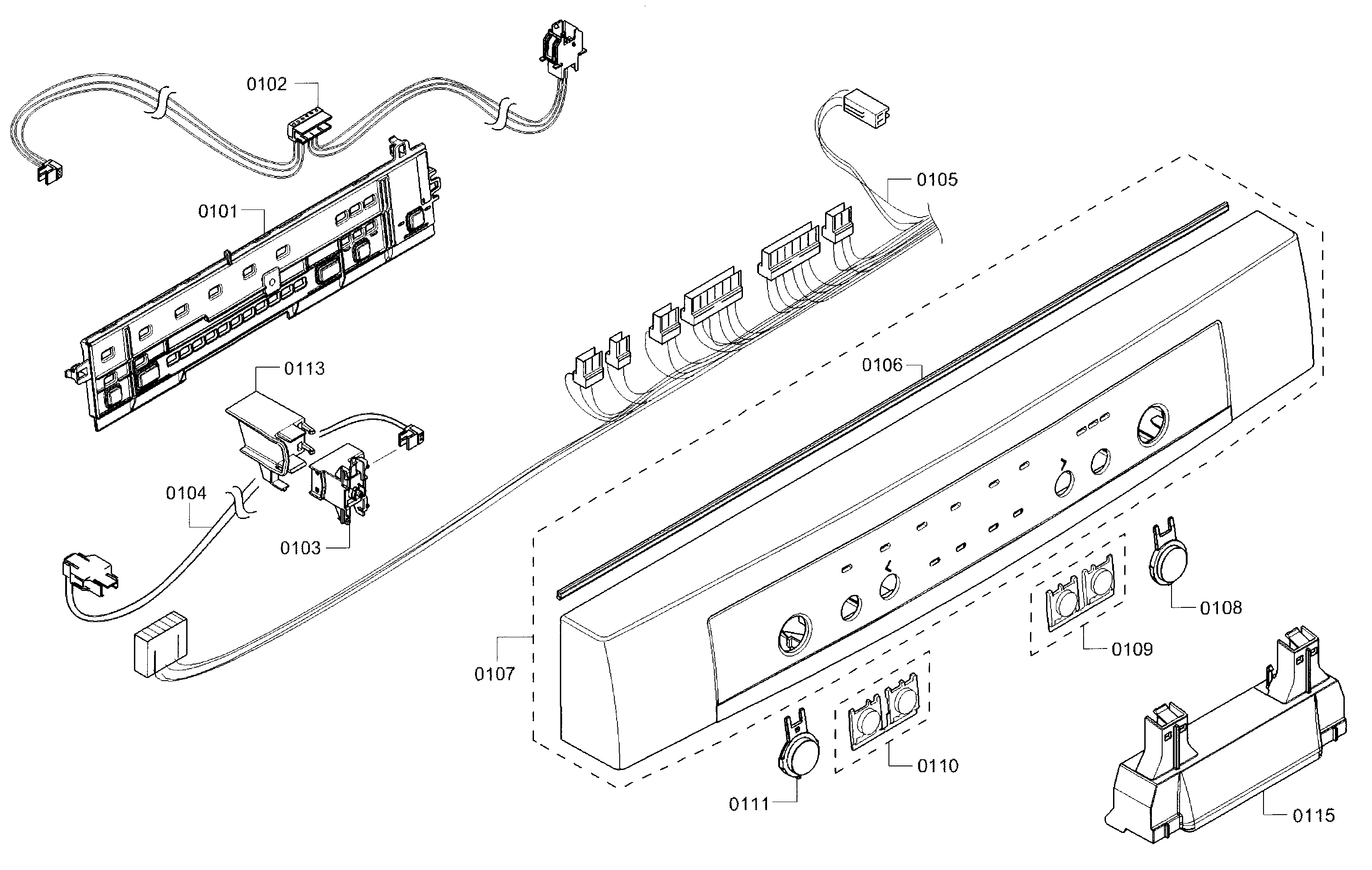 Bosch SHE3AR52UC/21 control panel diagram