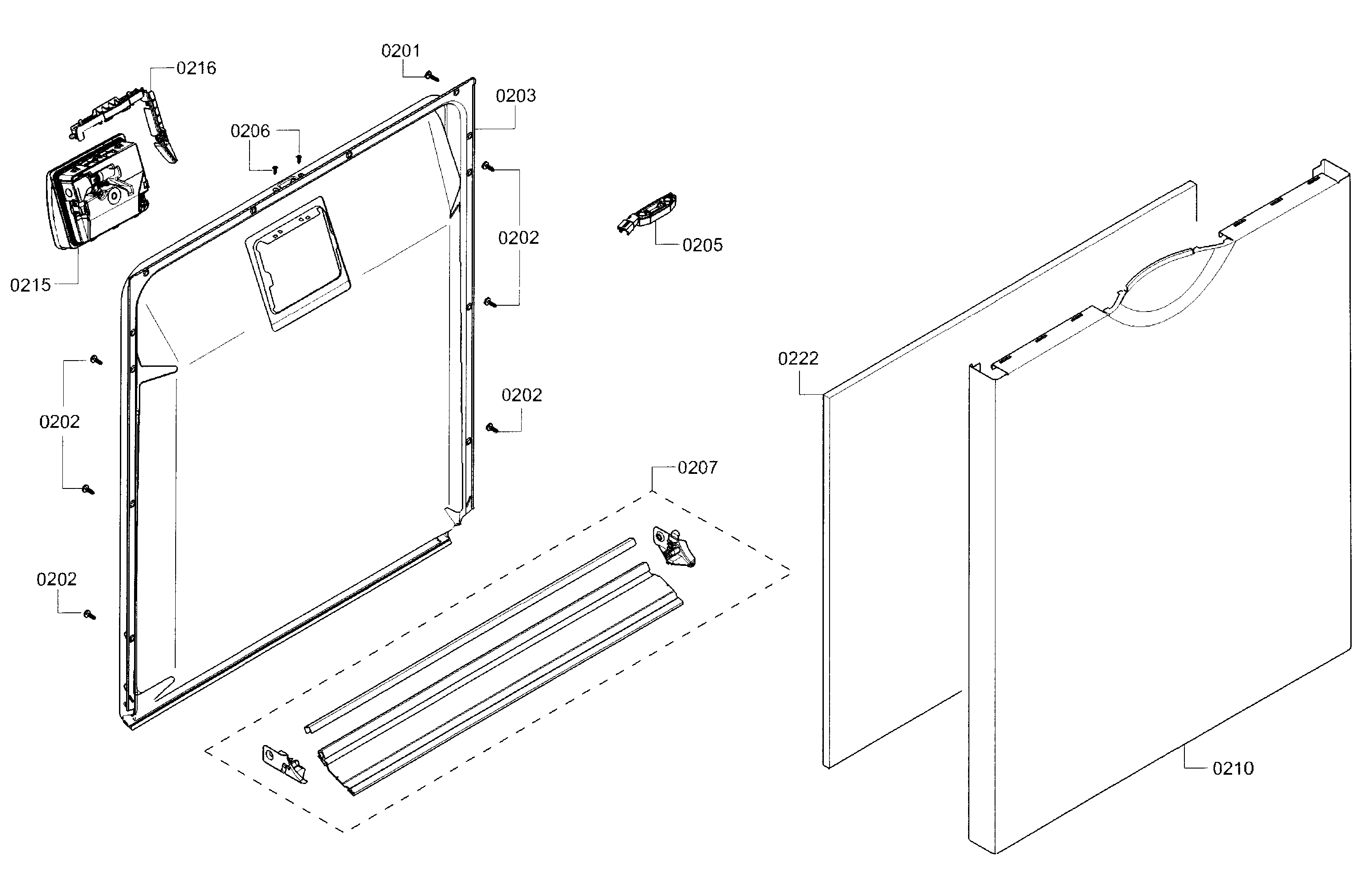 Bosch SHE3AR52UC/21 door diagram