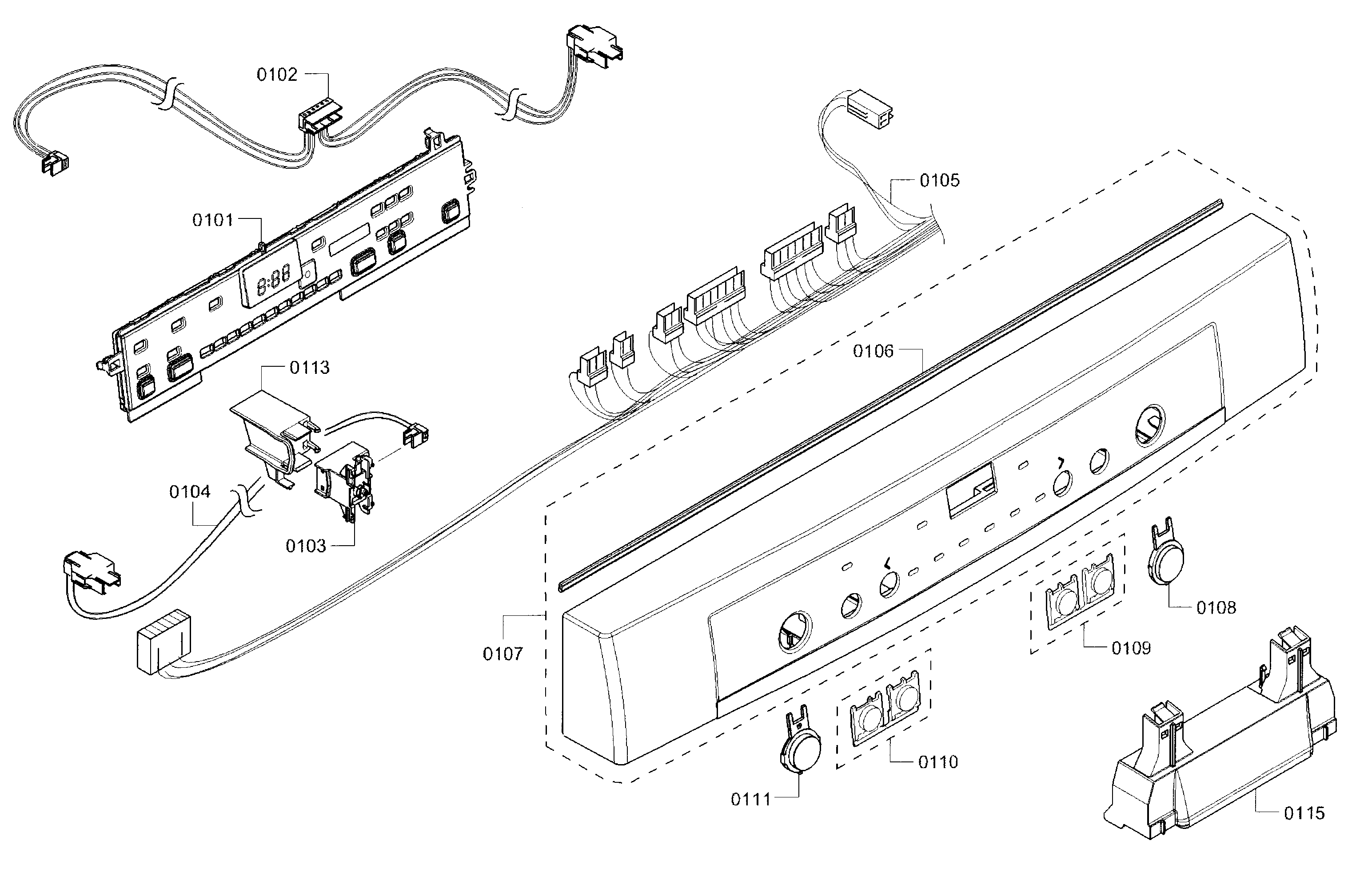 Bosch SHE3AR72UC/21 control panel diagram