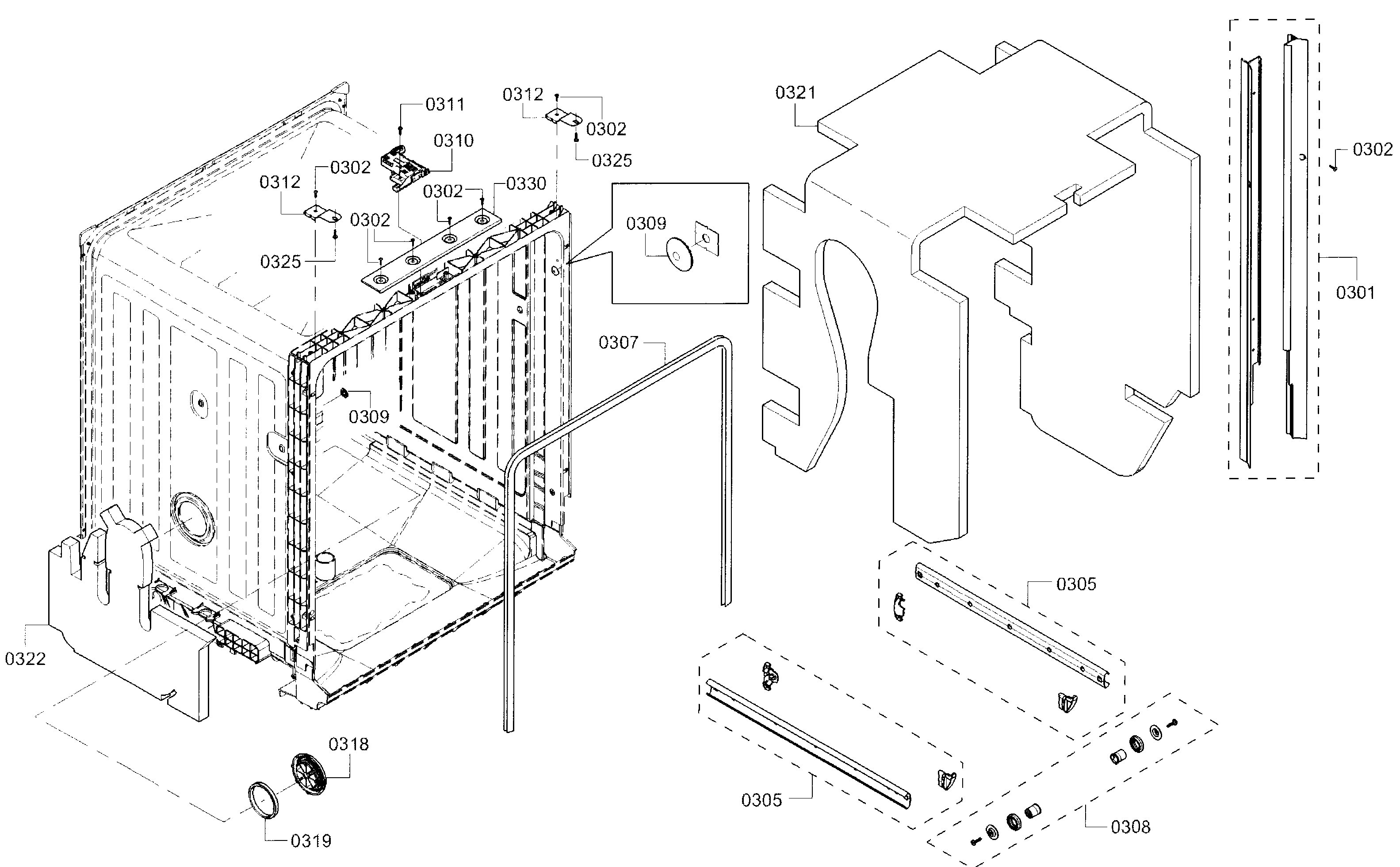 Bosch SHE3AR72UC/21 frame diagram