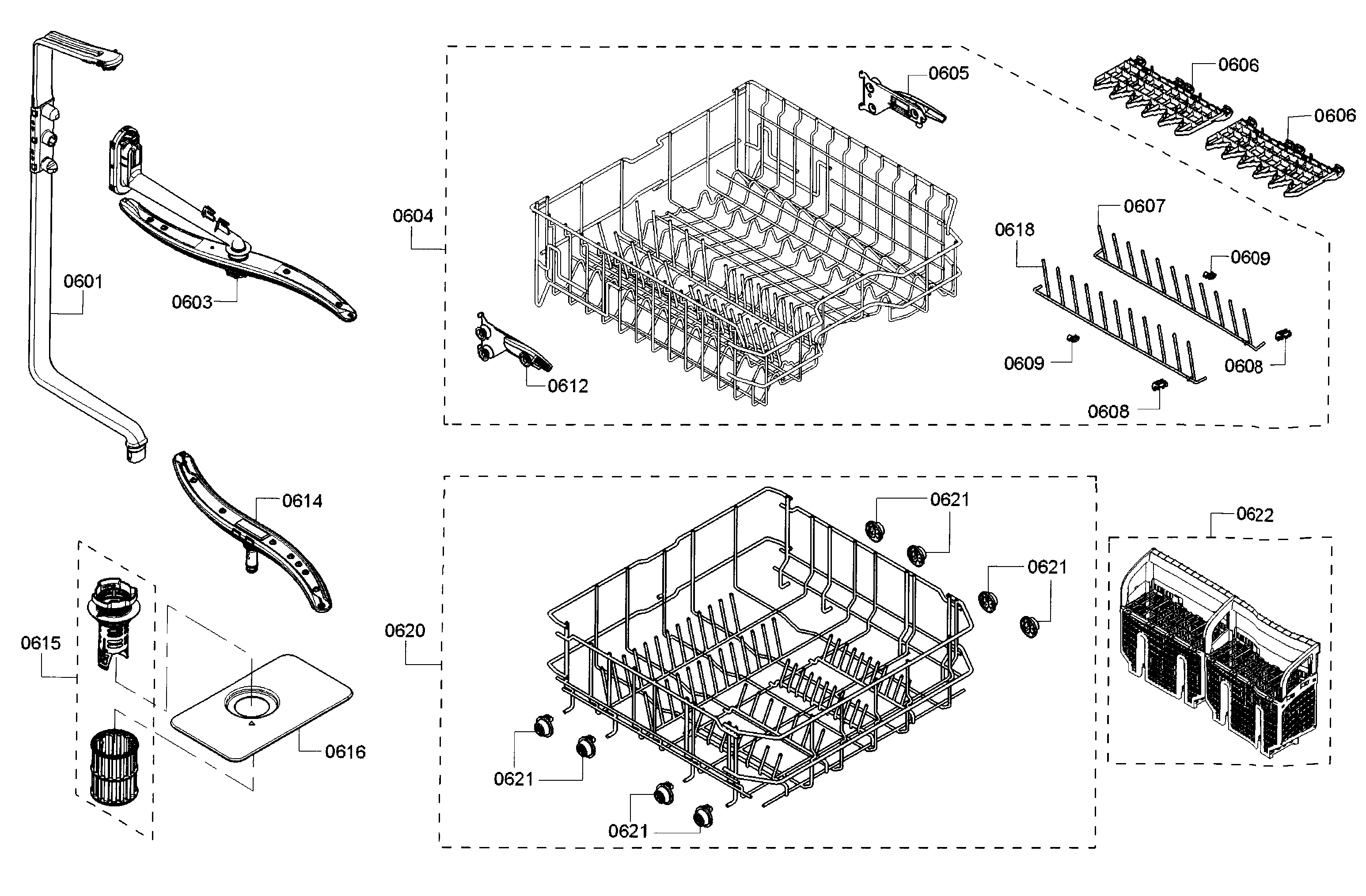 Bosch SHX4ATF5UC/12 rack diagram