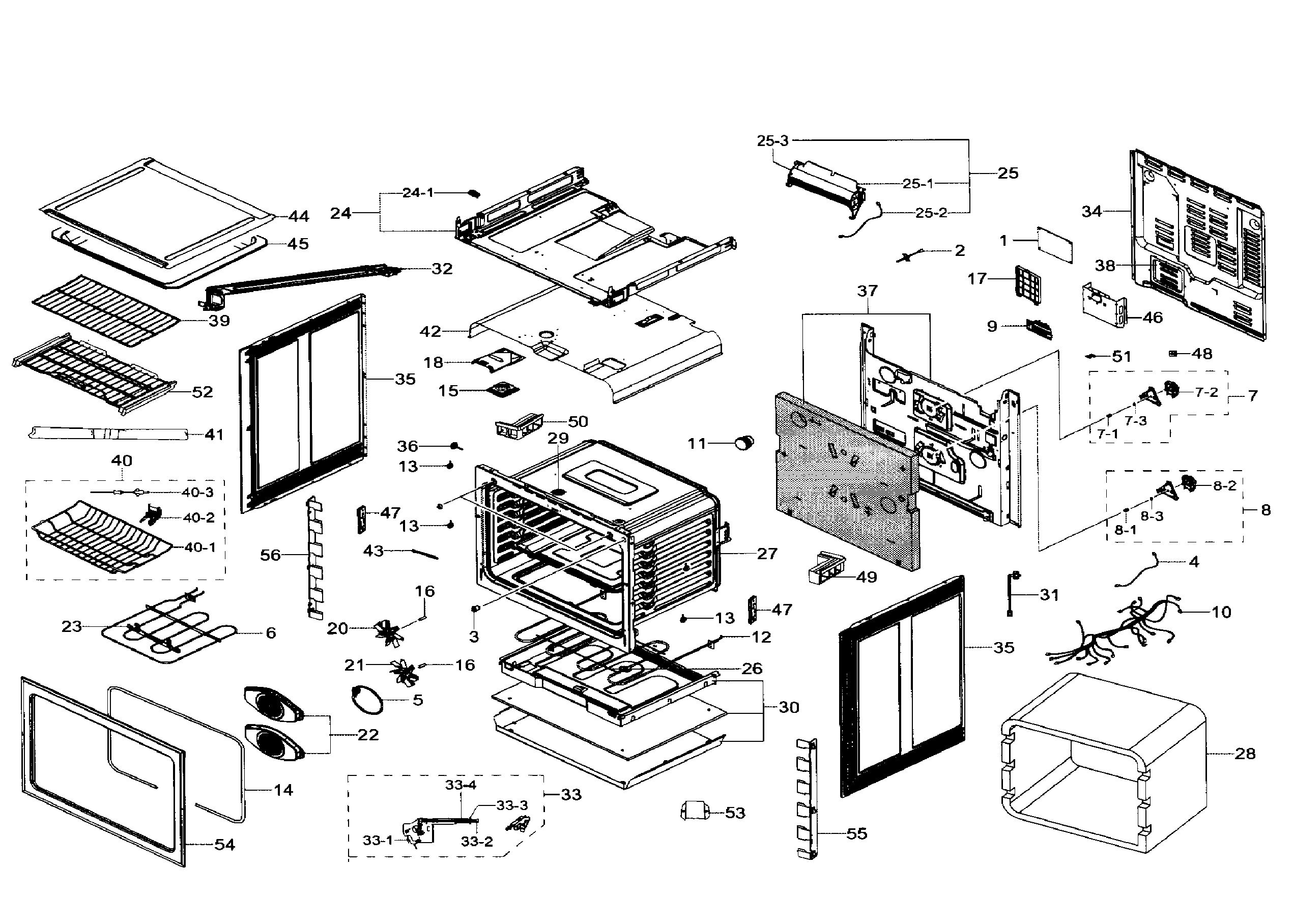 Samsung NE58H9950WS/AA-02 main assy diagram