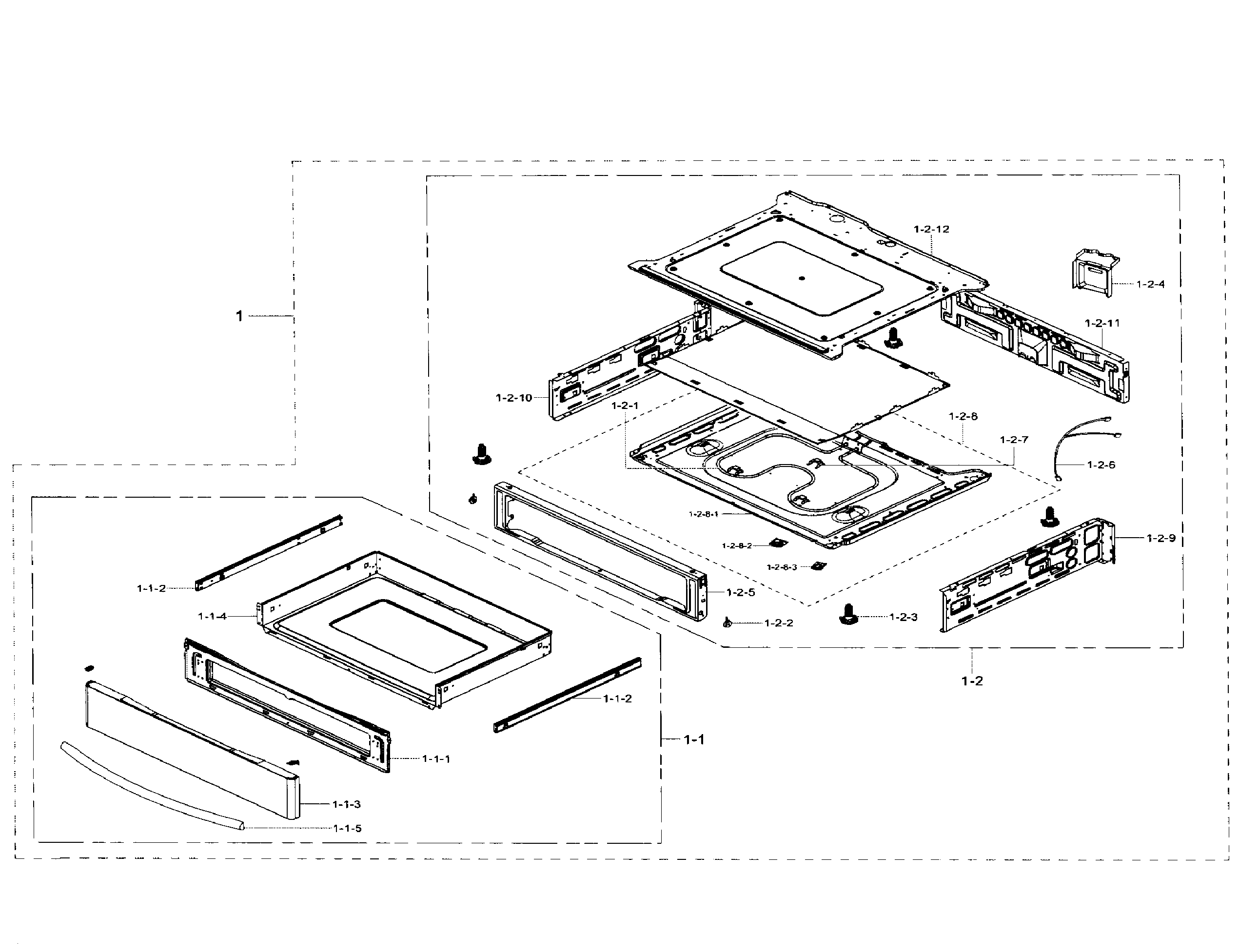 Samsung NE58H9950WS/AA-02 drawer assy diagram