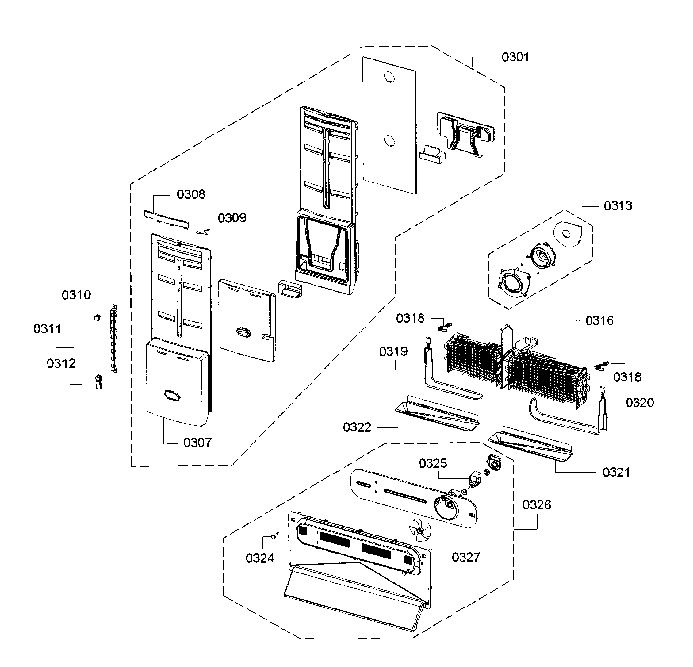 Bosch B26FT70SNS/02 freezer asy diagram