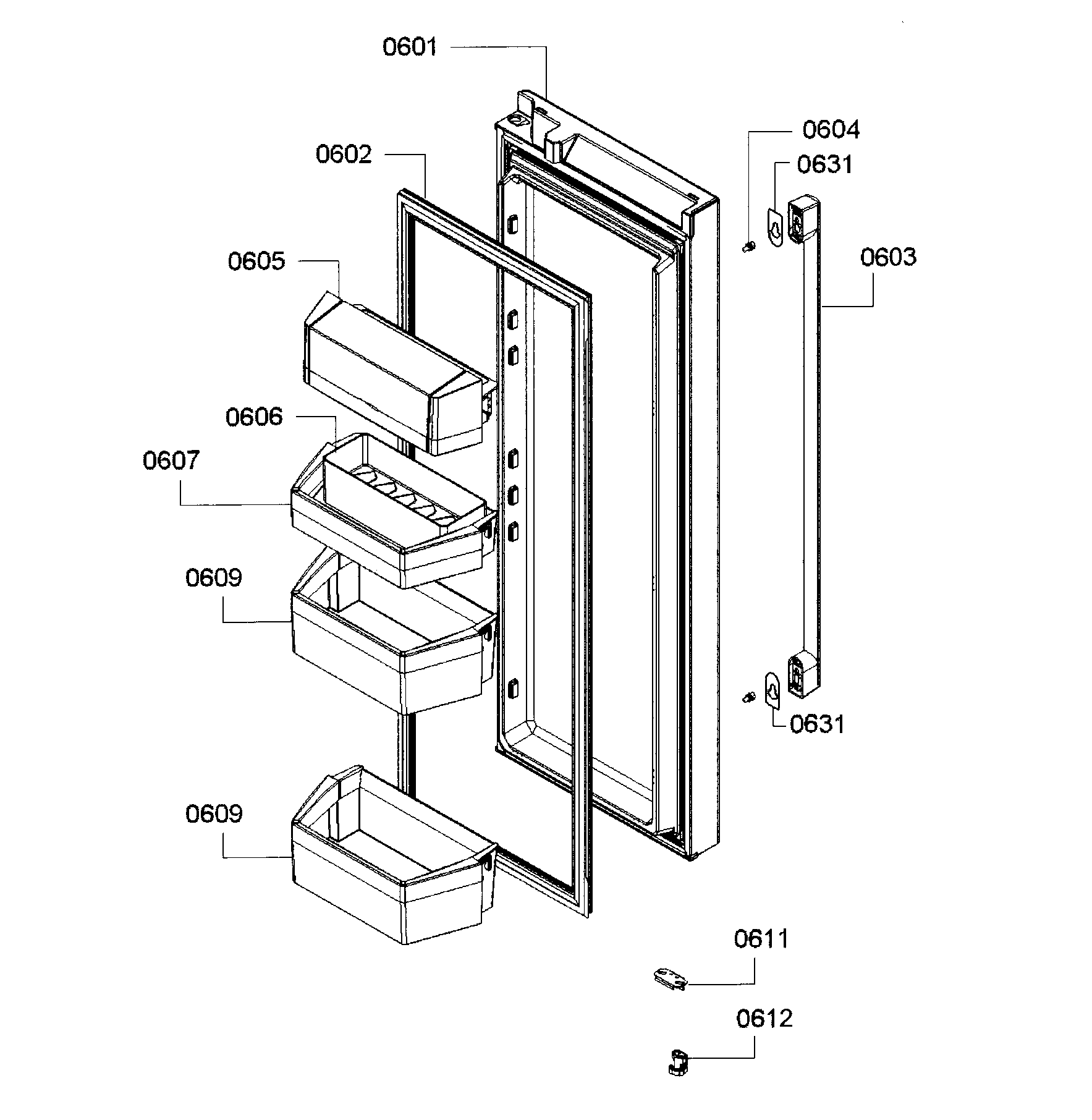 Bosch B26FT70SNS/02 fridge door 2 diagram