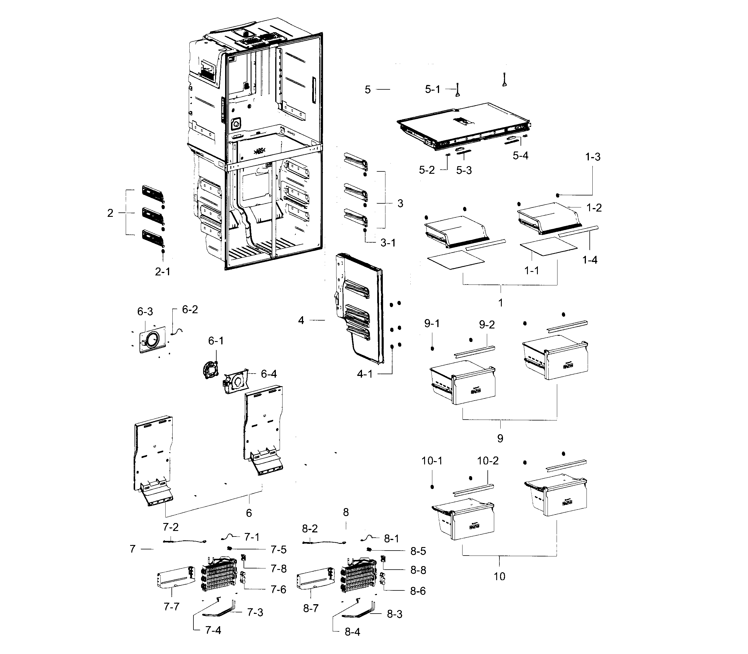 Samsung RF23J9011SR/AA-00 freezer diagram