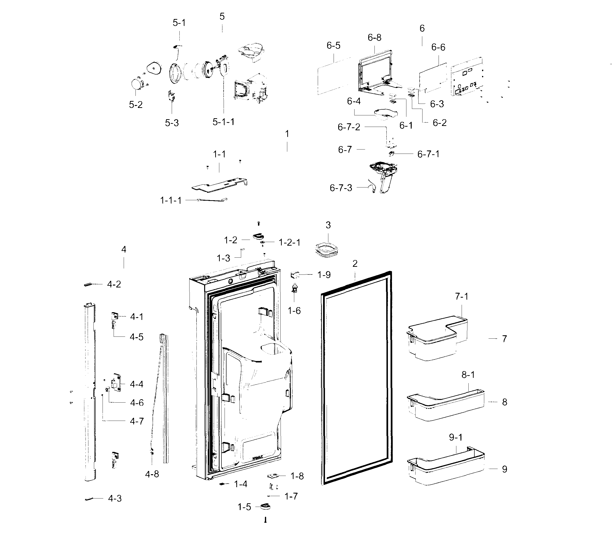 Samsung RF23J9011SR/AA-00 fridge door l diagram