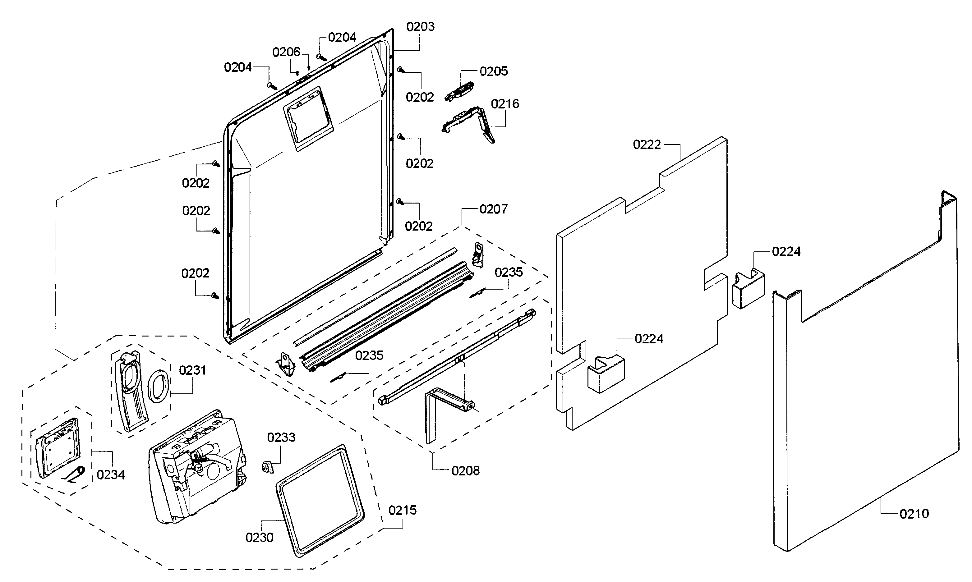 Bosch SHE65T55UC/07 door diagram