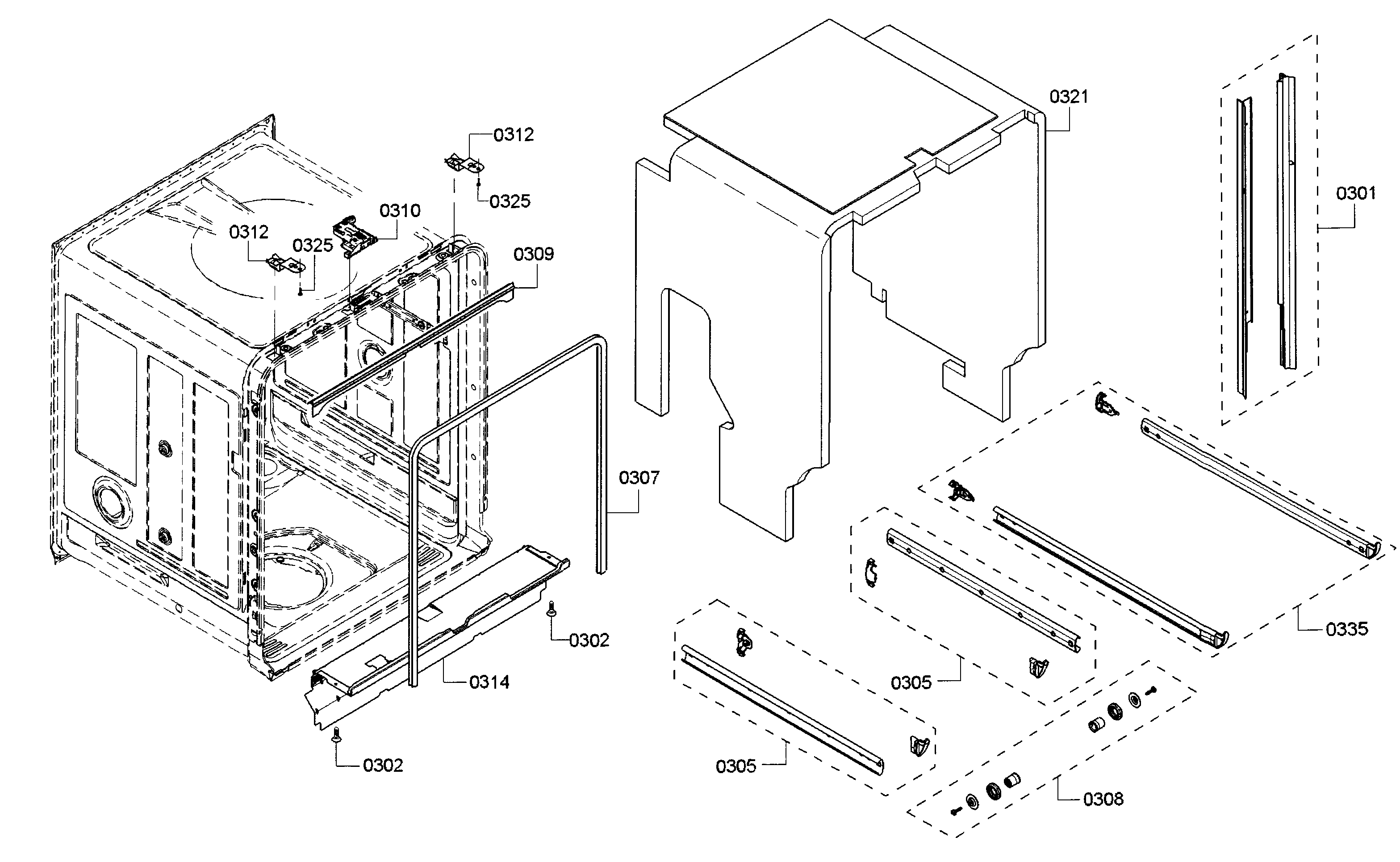 Bosch SHE65T55UC/07 frame diagram