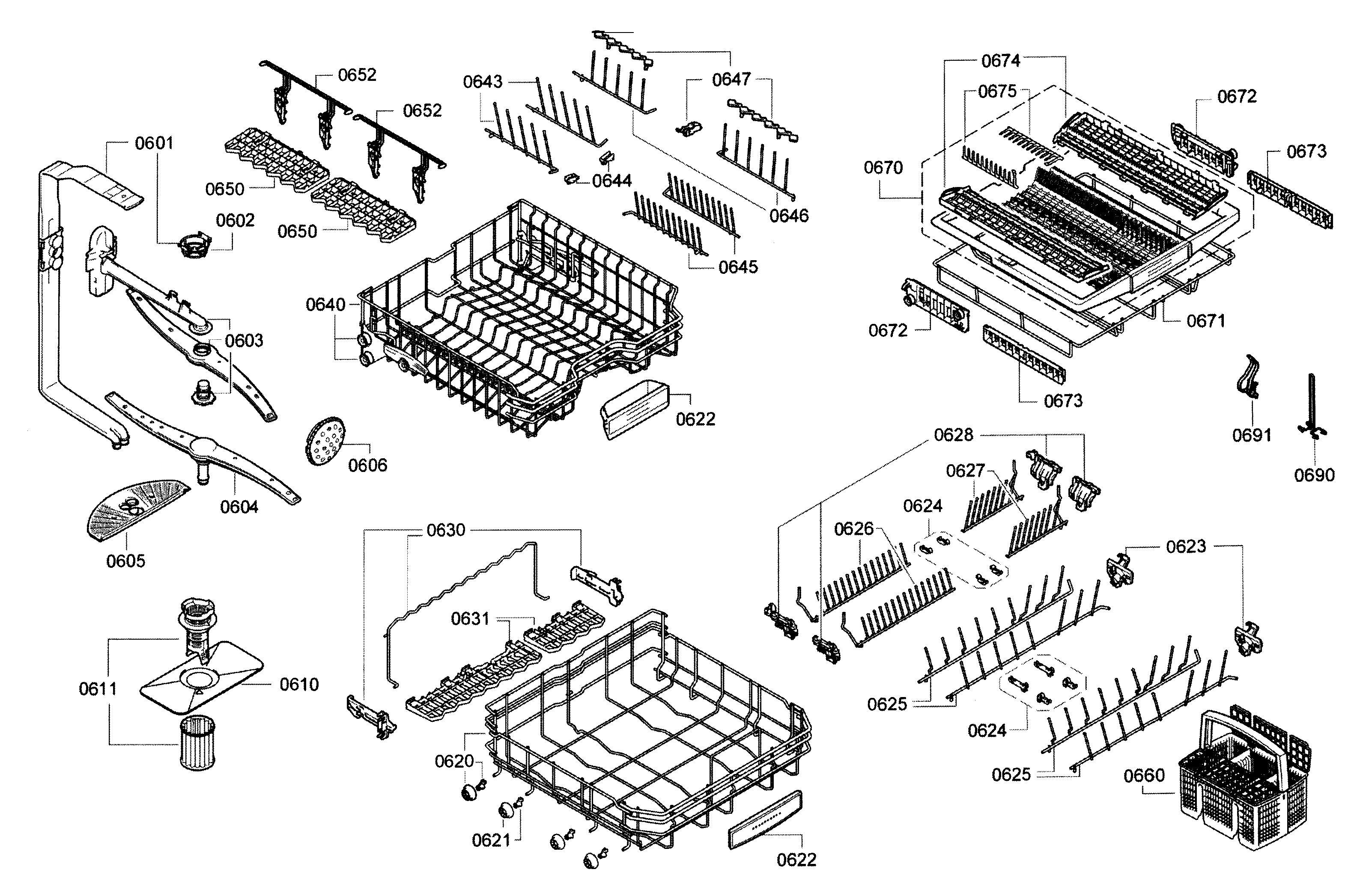 Bosch SHE9PT55UC/70 rack diagram