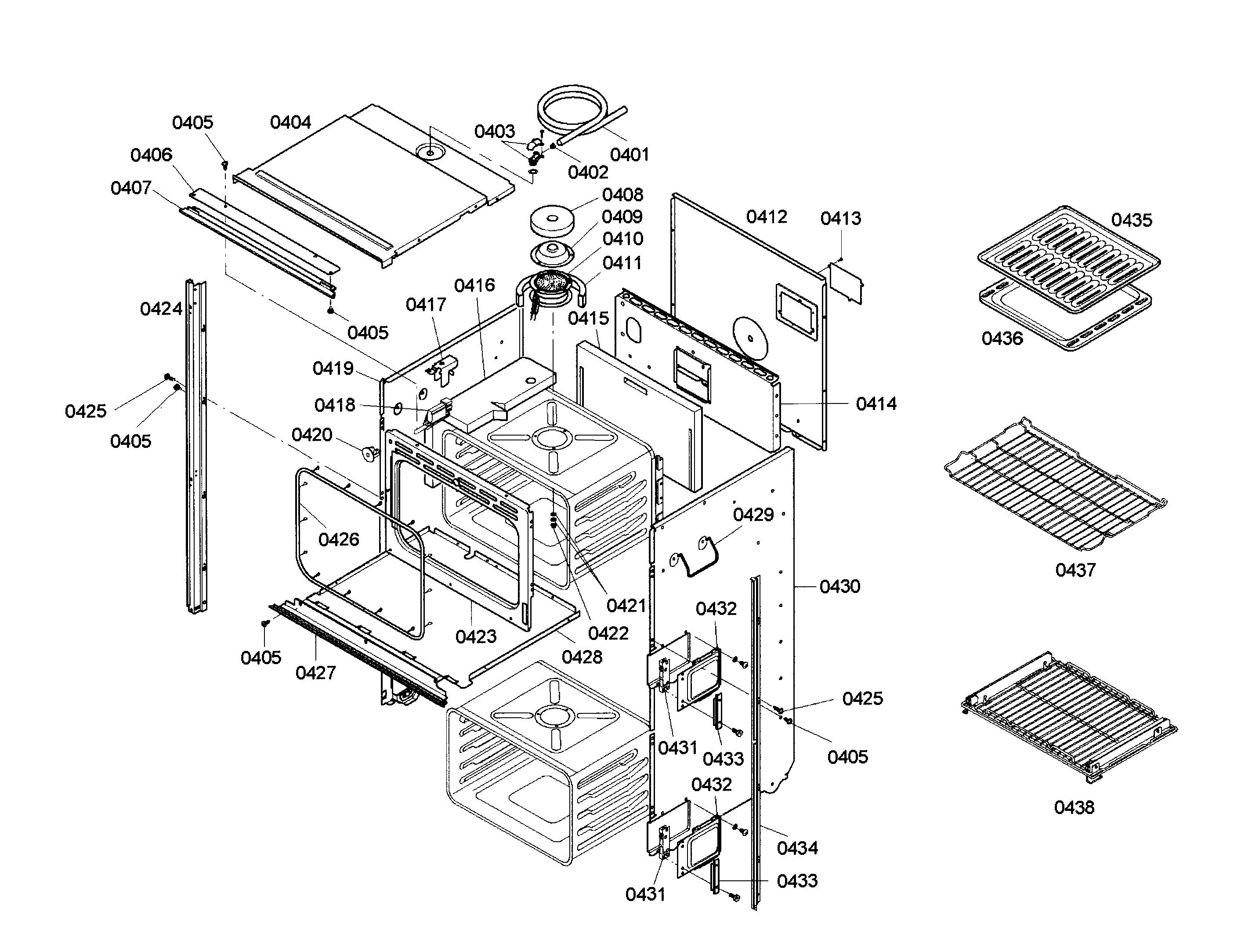 Bosch HBN755AUC/02 frame parts 1 diagram