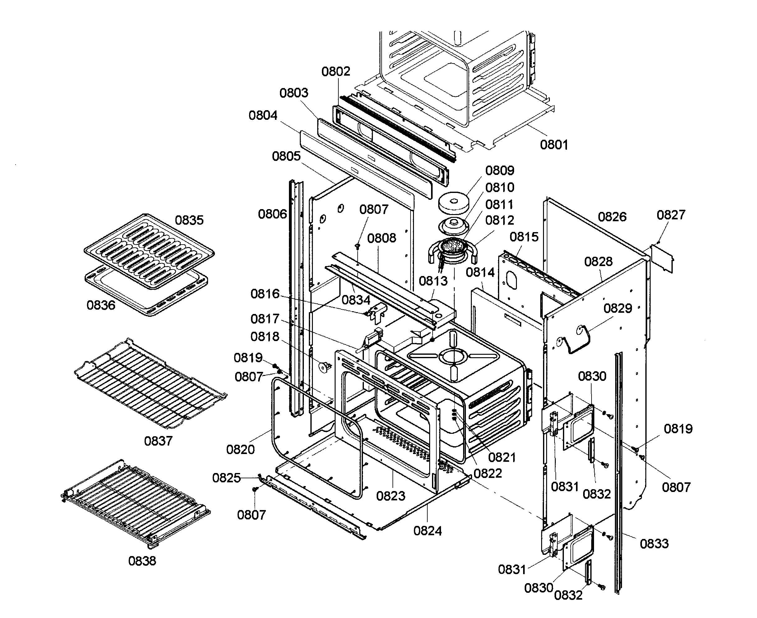 Bosch HBN755AUC/02 cavity 2 diagram