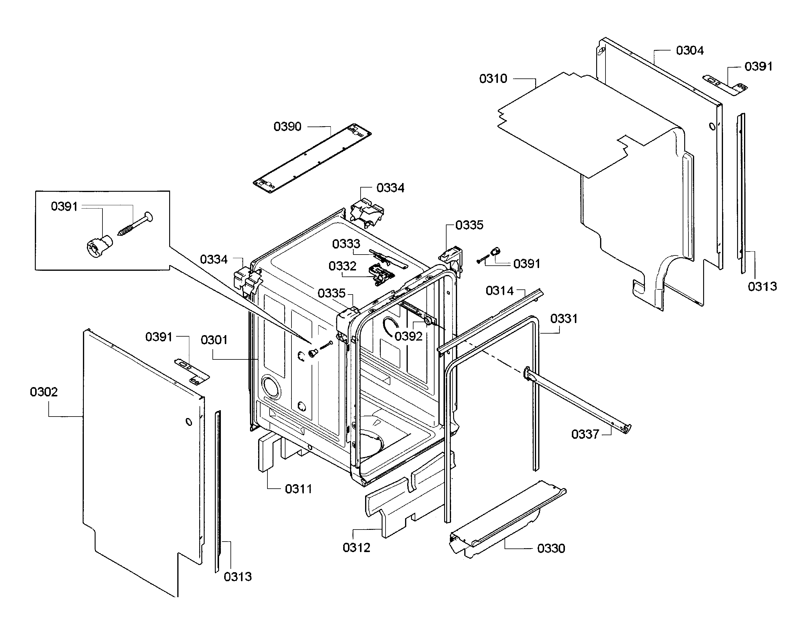Bosch SPE53U55UC/28 frame diagram