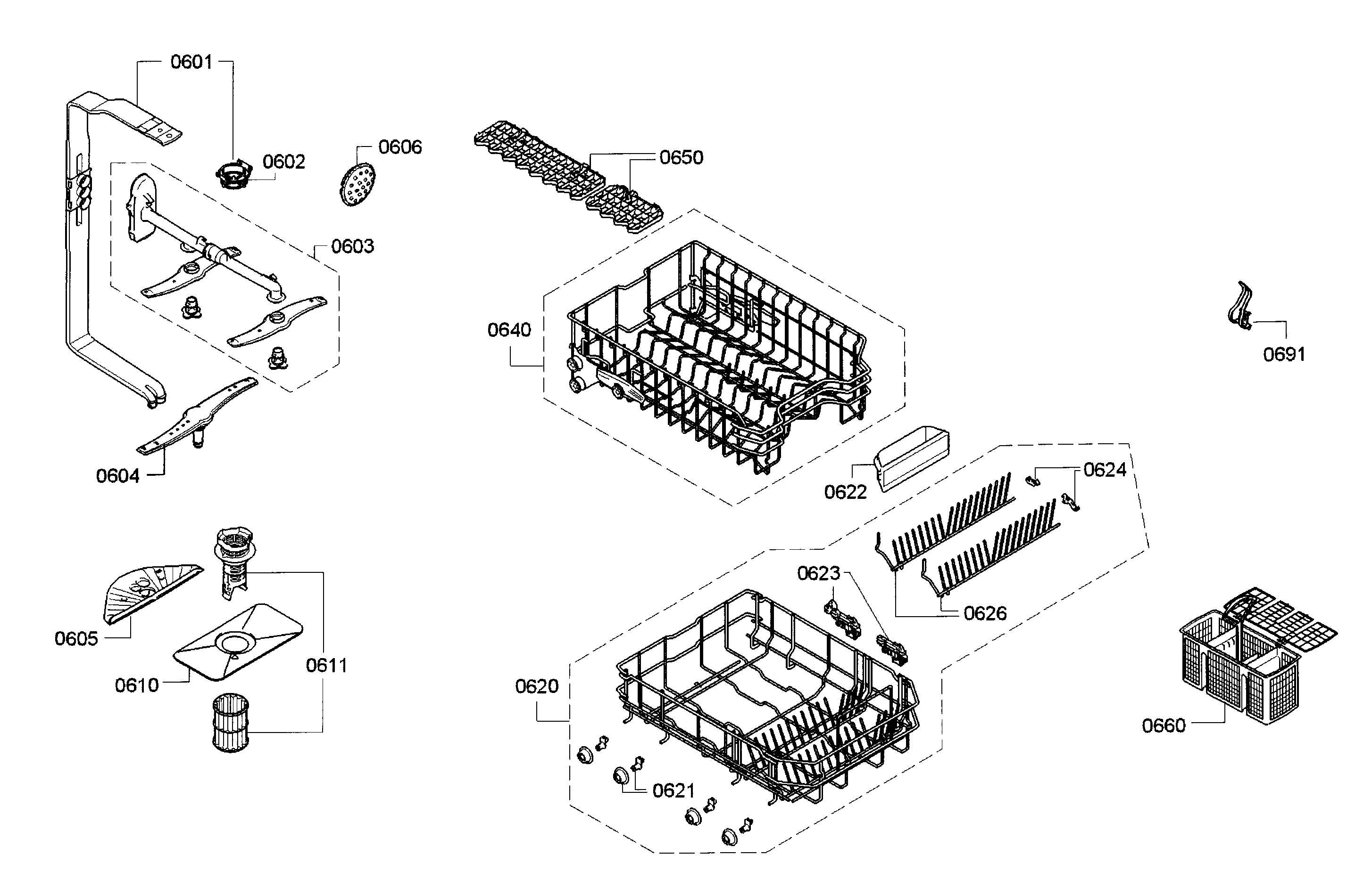 Bosch SPE53U55UC/28 rack diagram