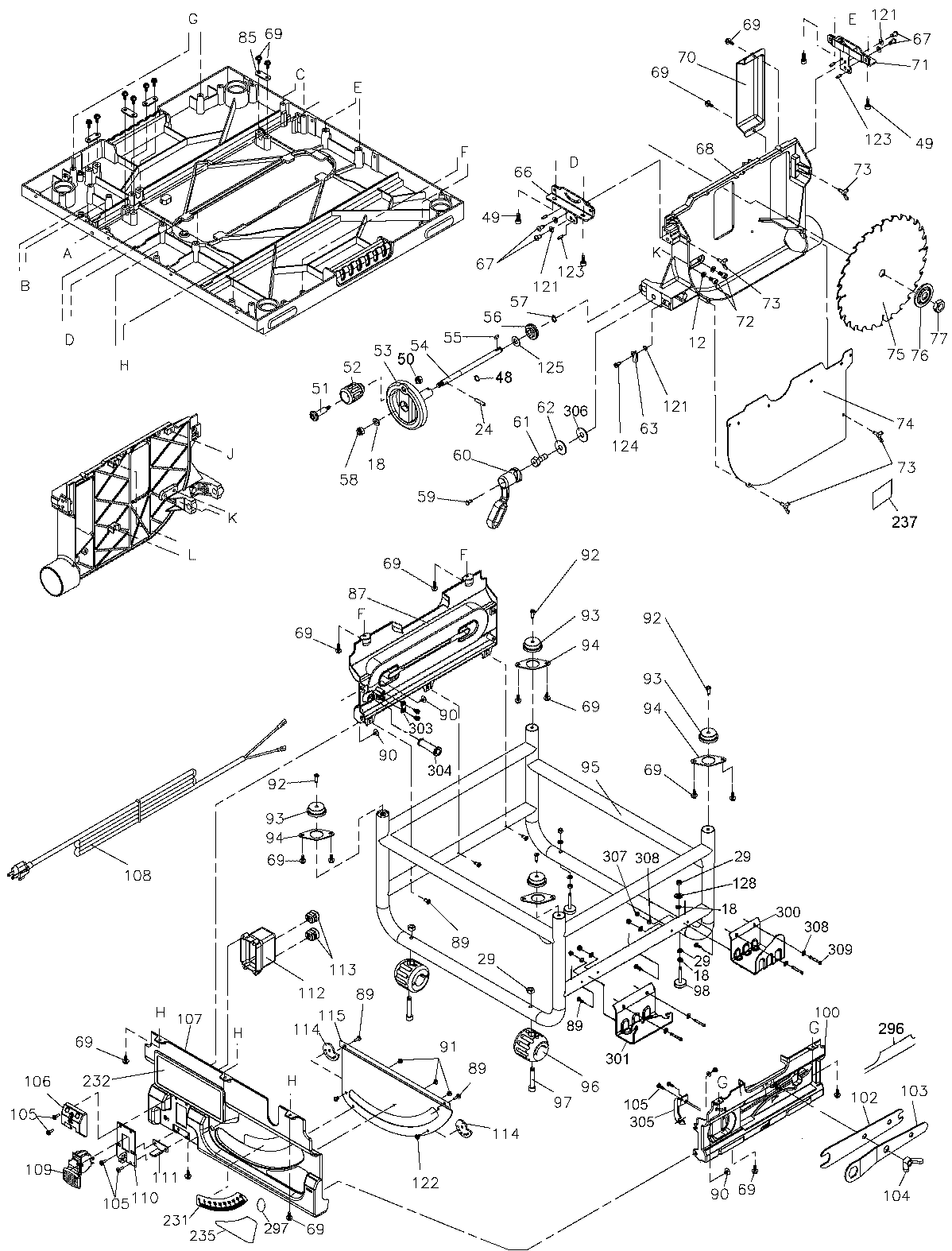 DeWalt DWE7480 TYPE 20 base diagram