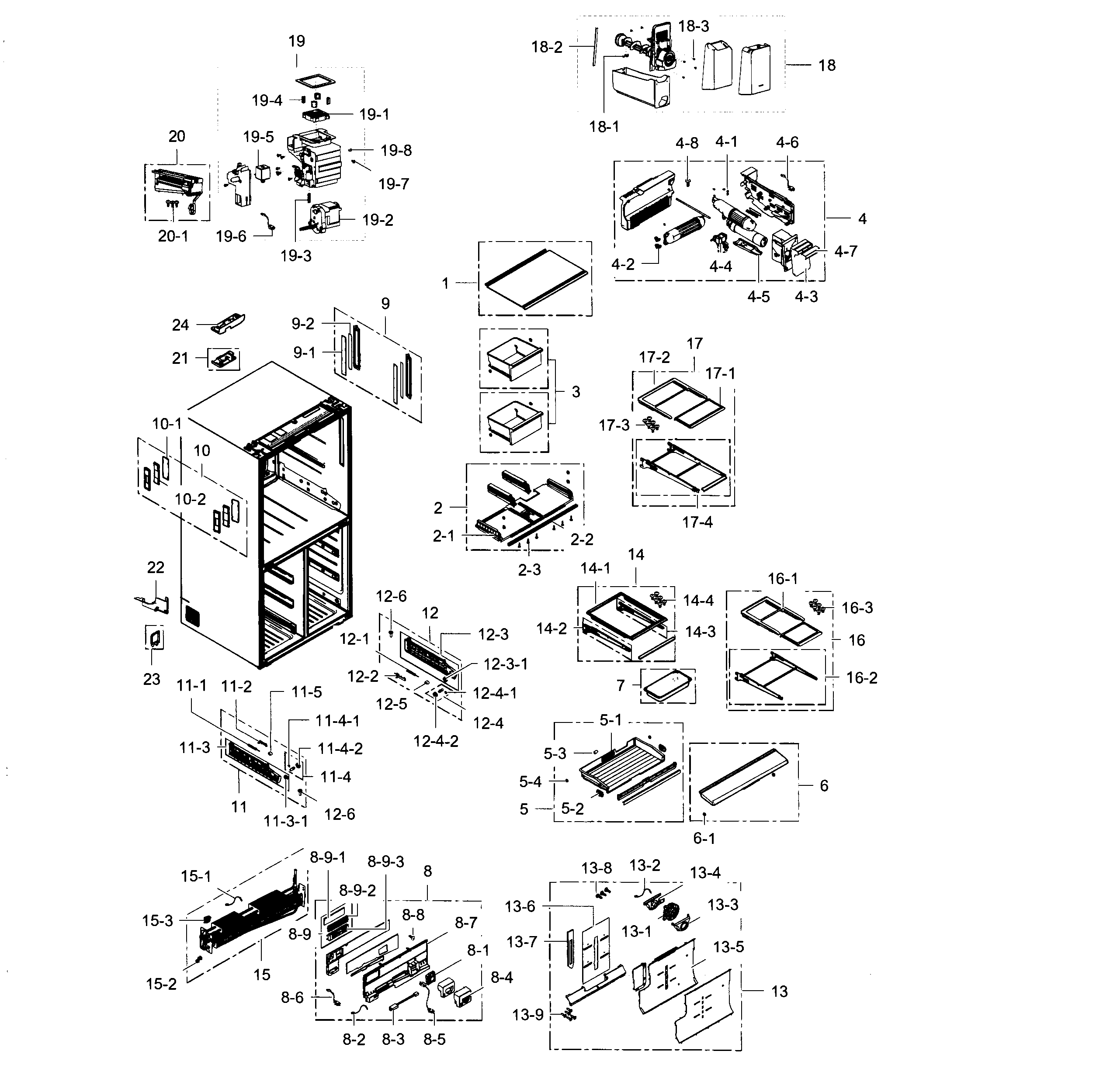 Samsung RF24J9960S4/AA-00 fridge diagram