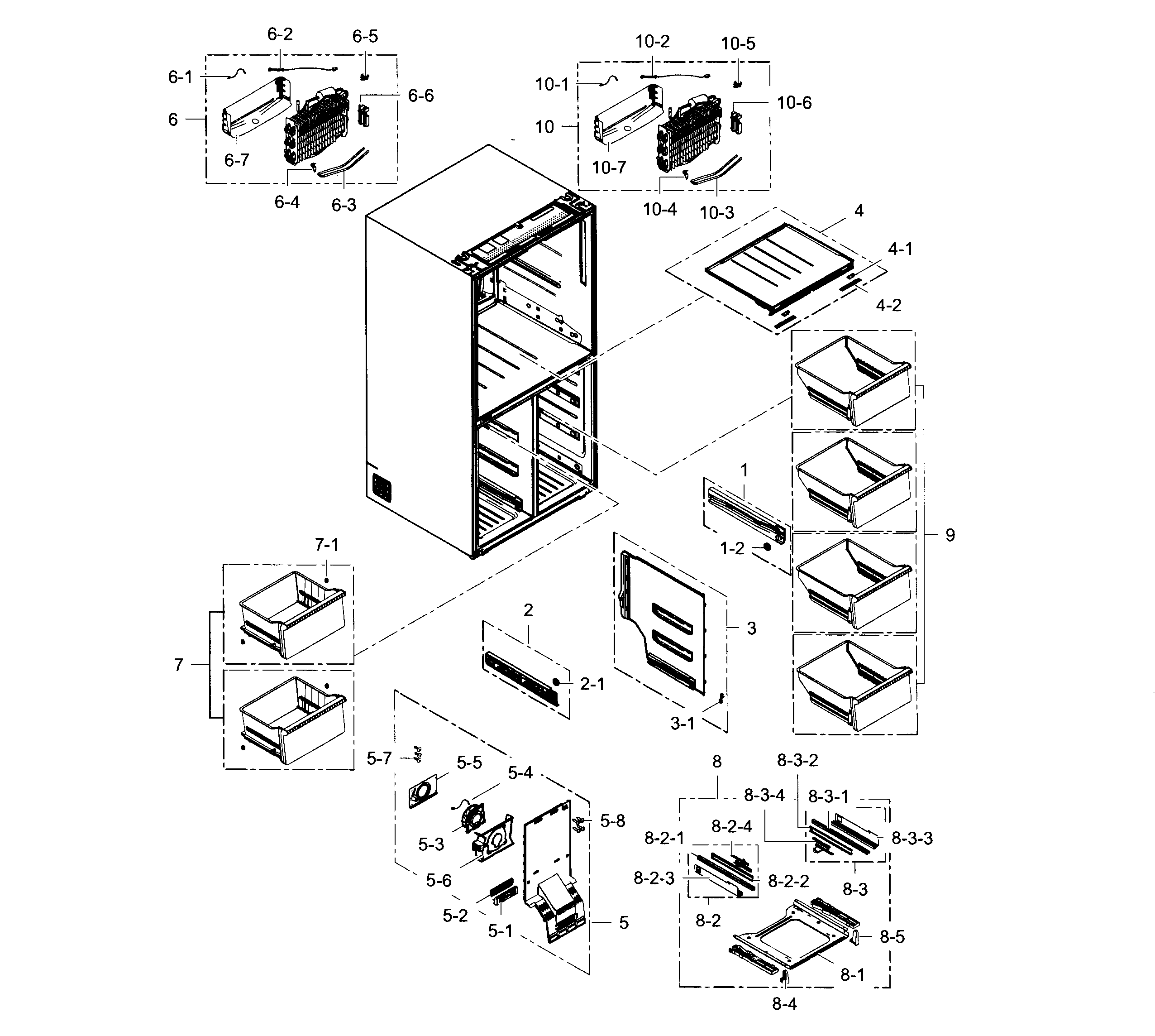 Samsung RF24J9960S4/AA-01 freezer diagram