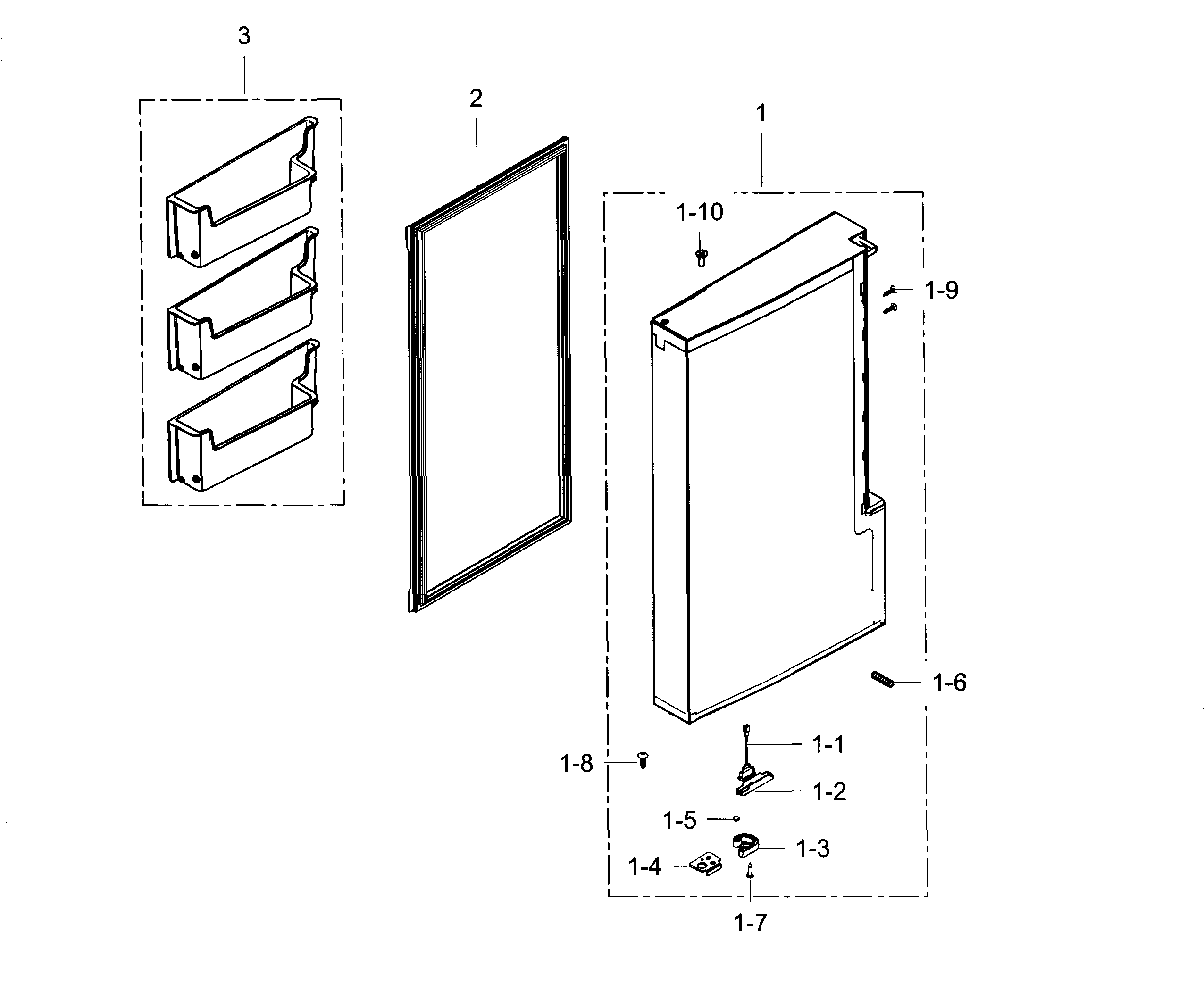 Samsung RF24J9960S4/AA-01 freezer door l diagram