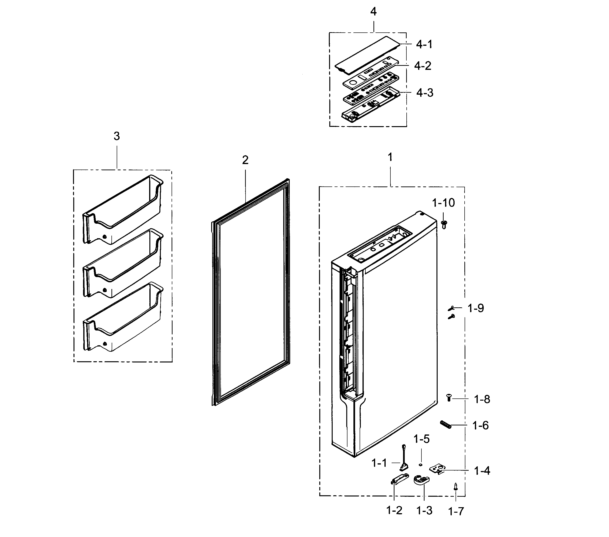 Samsung RF24J9960S4/AA-01 freezer door r diagram