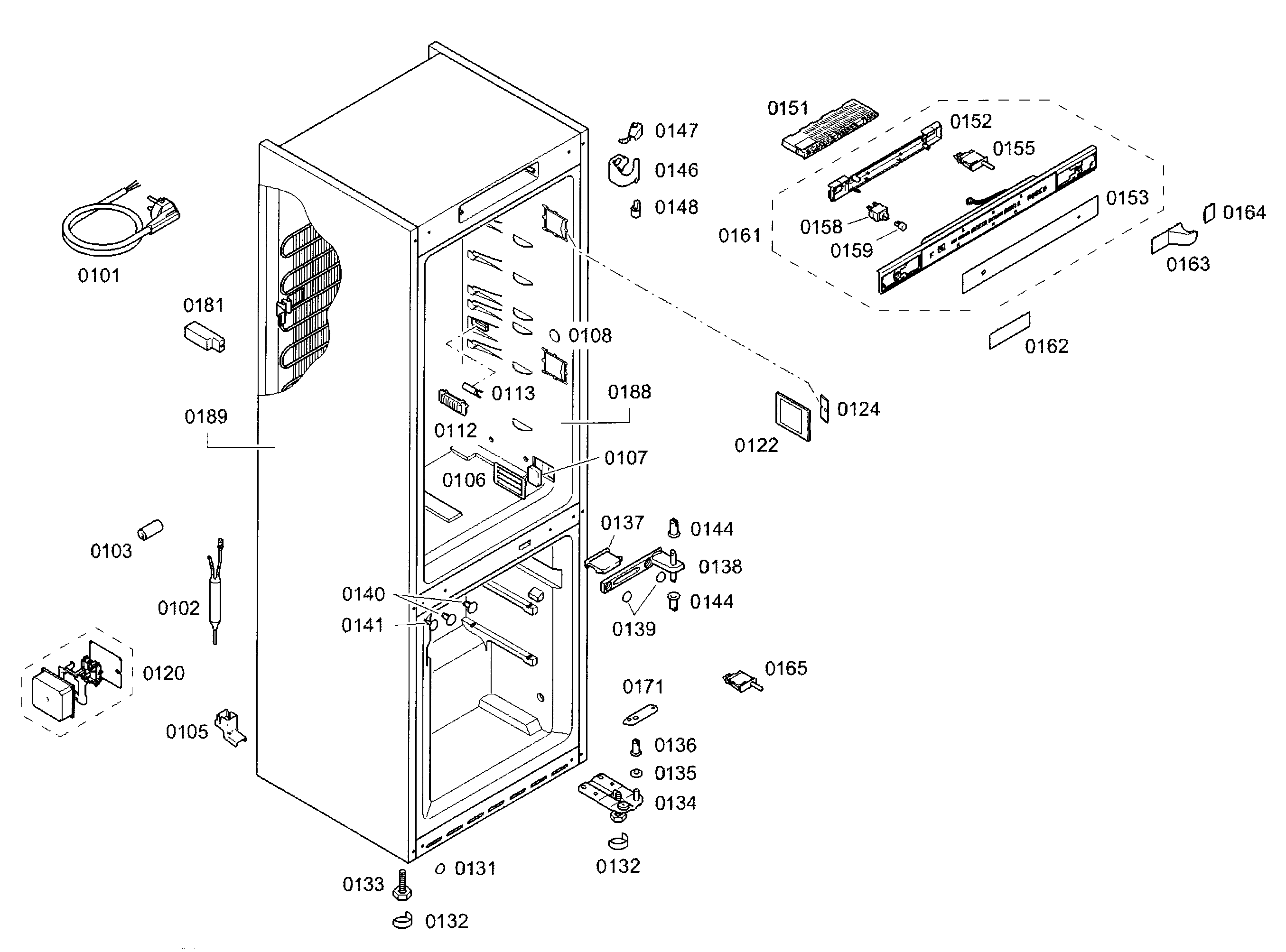 Bosch B10CB80NVB/01 cabinet diagram