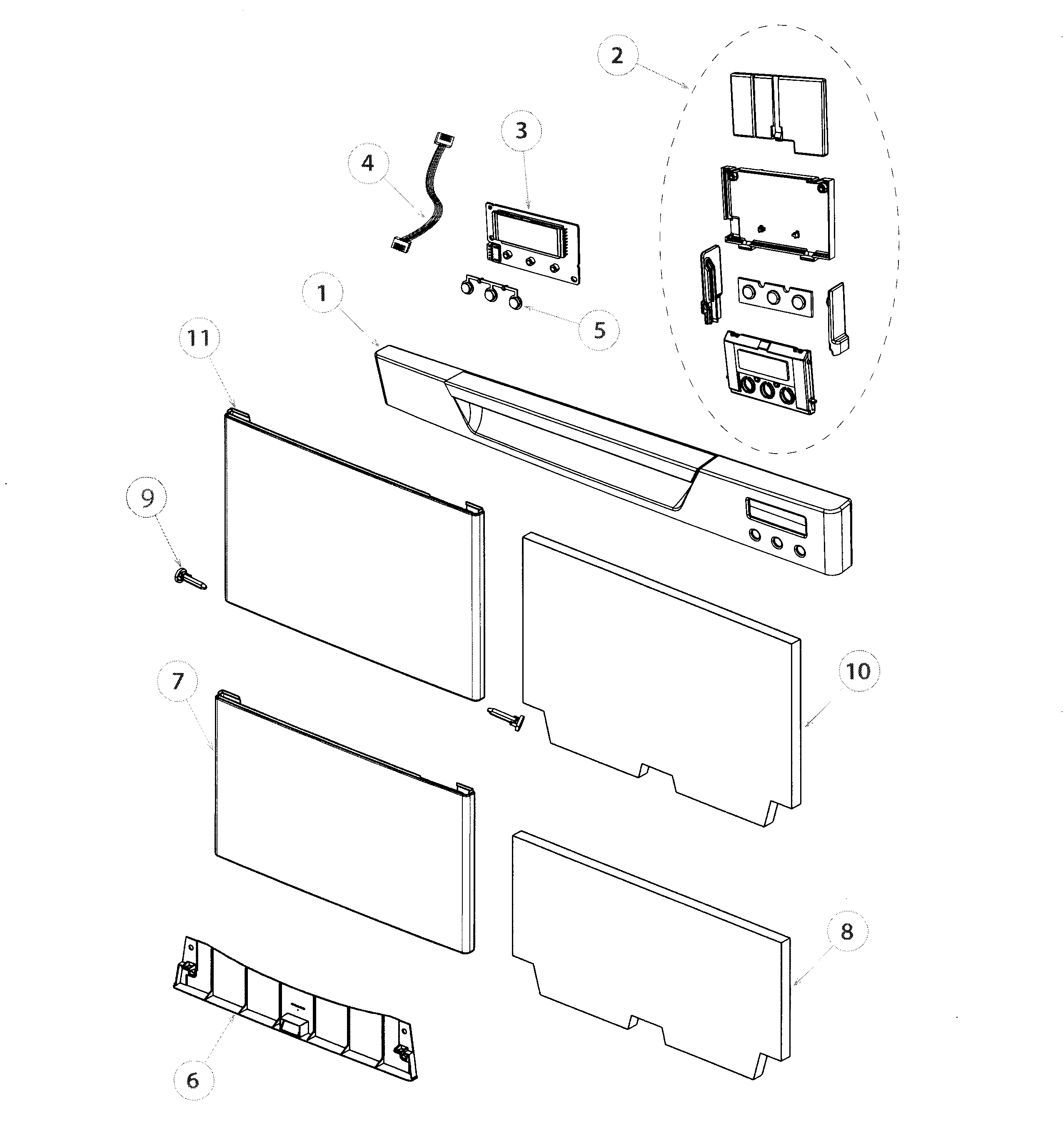 Fisher & Paykel DD24DCTX7-84679-B front panel/controls diagram
