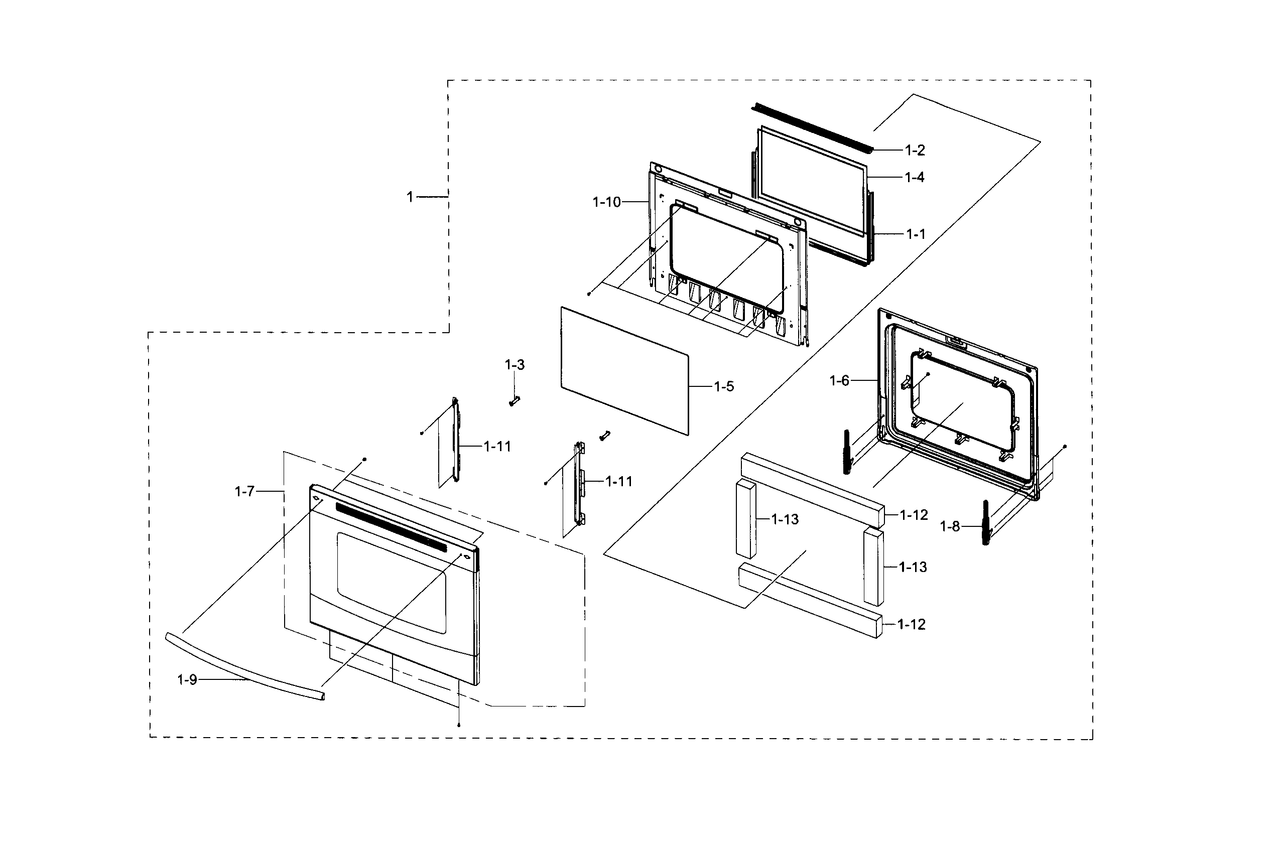 Samsung NE59J3420SW/AA-02 door diagram